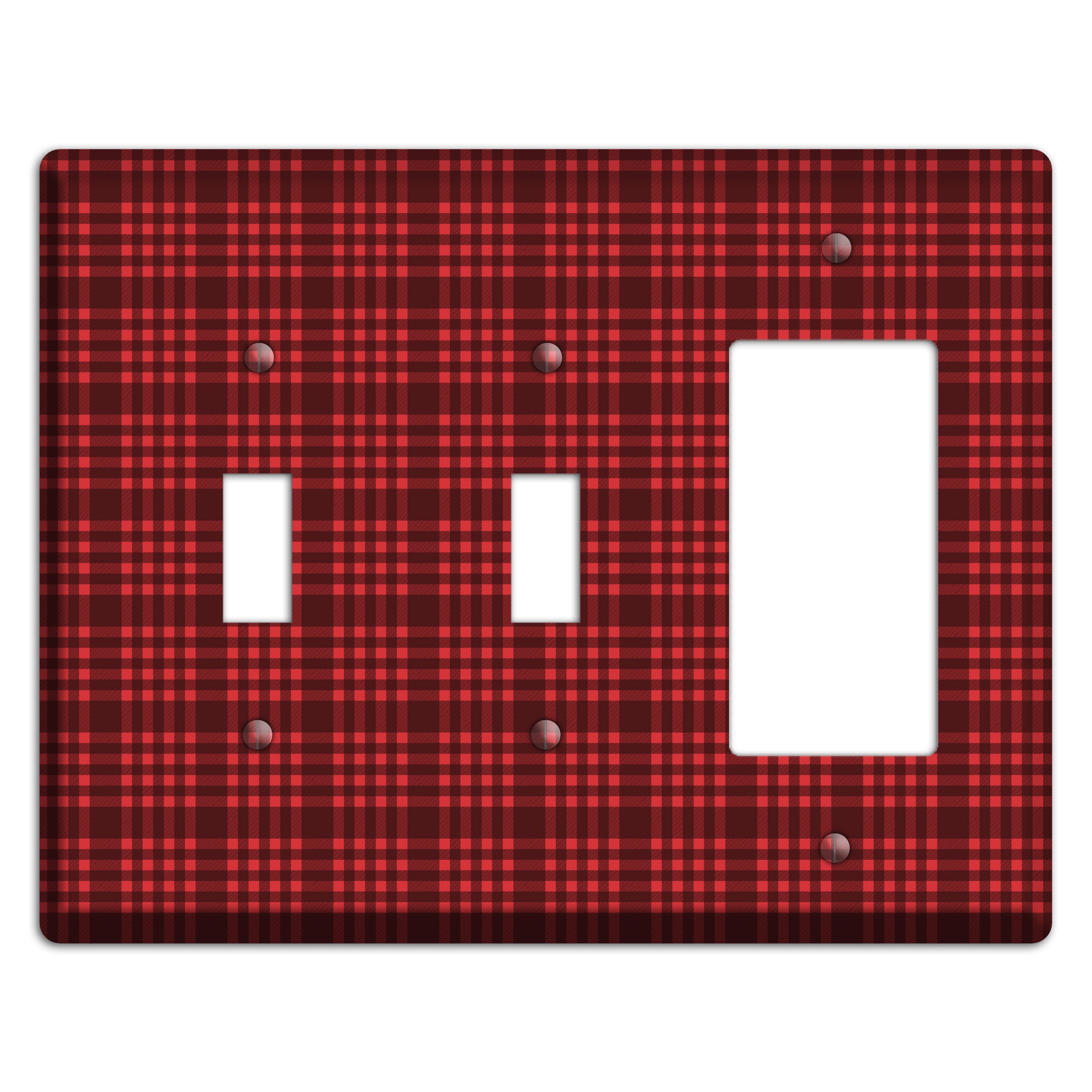 Maroon Plaid 2 Toggle / Rocker Wallplate