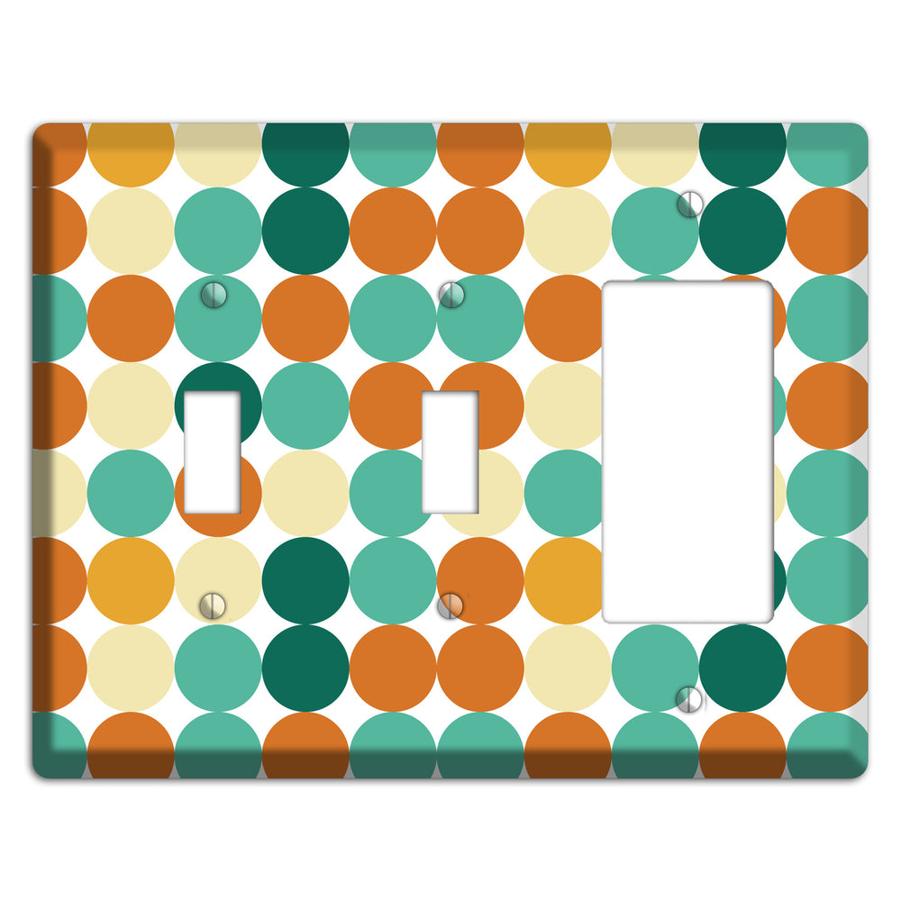 Multi Umber Jade Tiled Dots 2 Toggle / Rocker Wallplate