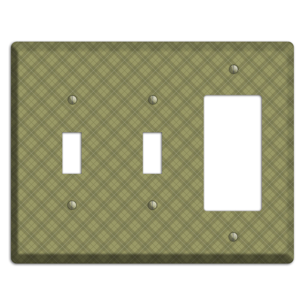 Green Plaid 2 Toggle / Rocker Wallplate