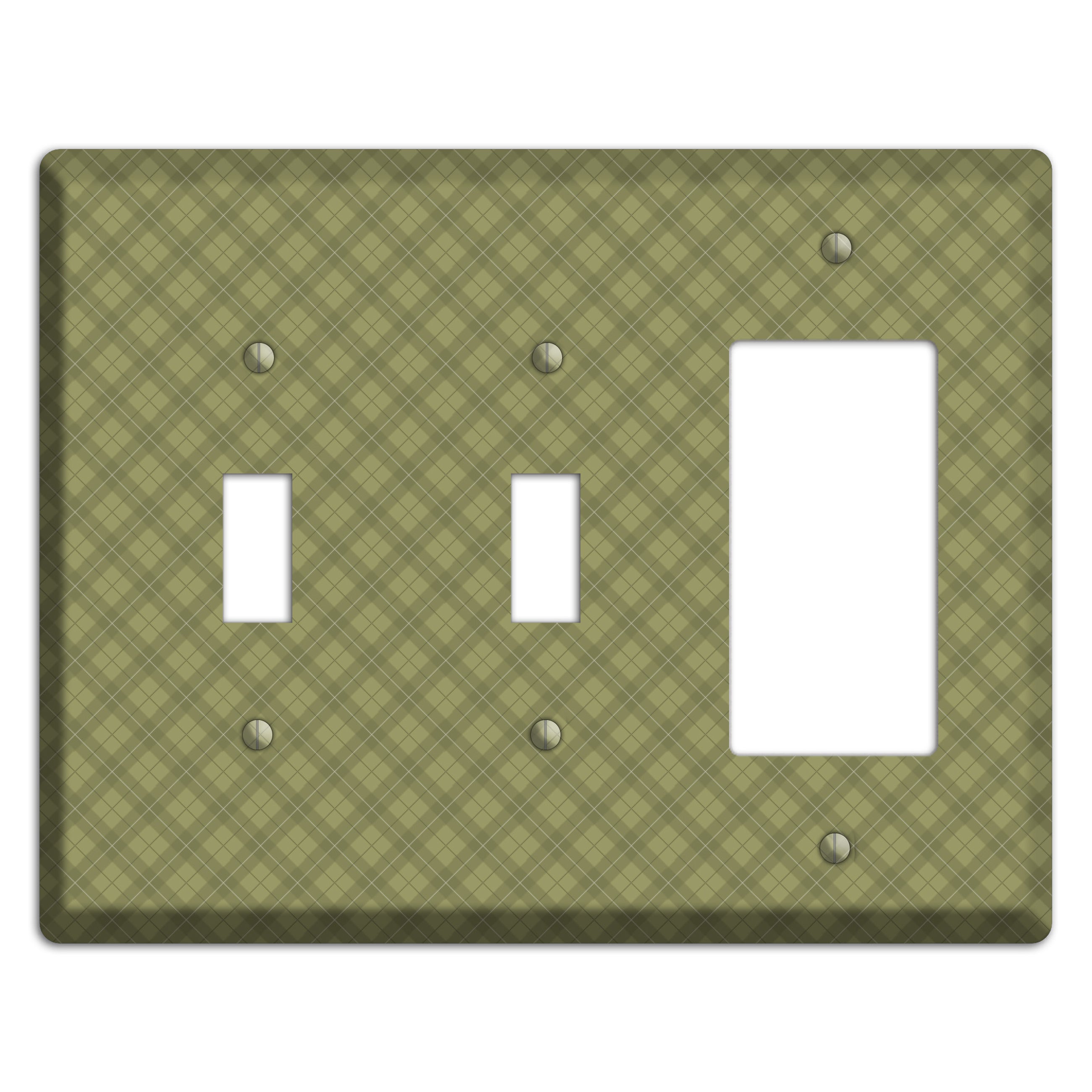 Green Plaid 2 Toggle / Rocker Wallplate