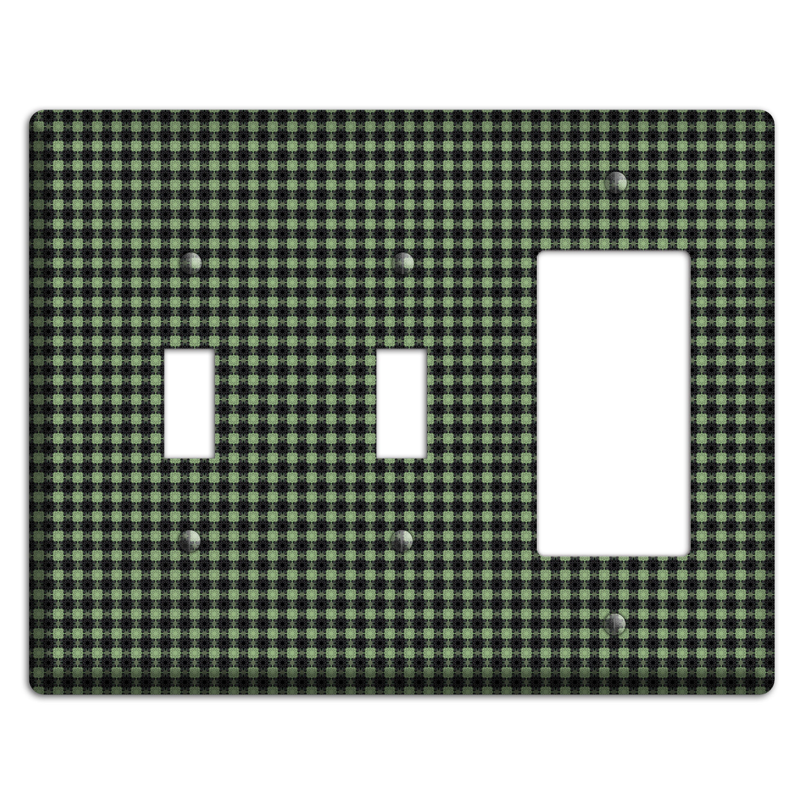 Multi Green Basket Check 2 Toggle / Rocker Wallplate