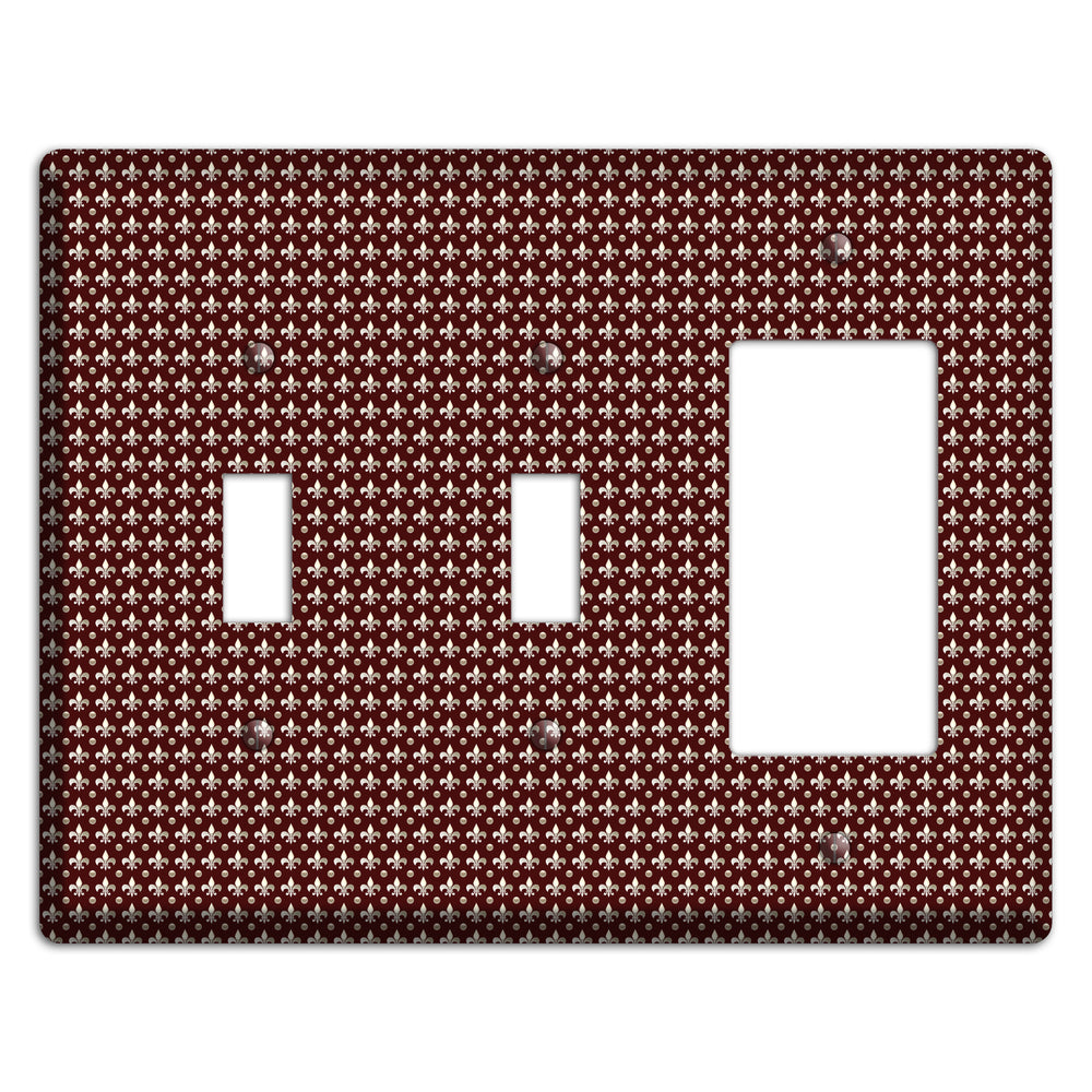 Brown Fleur de Lis 2 Toggle / Rocker Wallplate