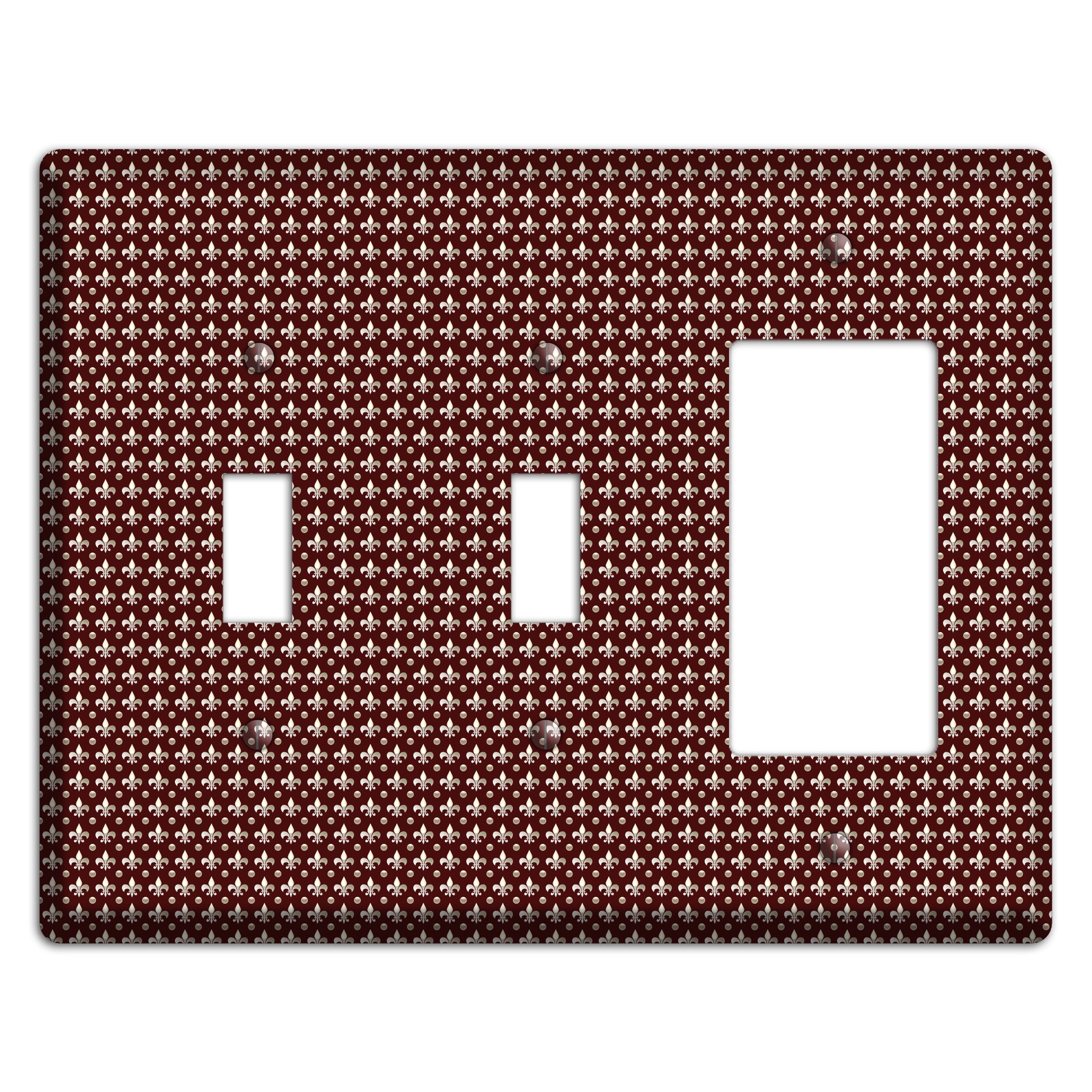Brown Fleur de Lis 2 Toggle / Rocker Wallplate