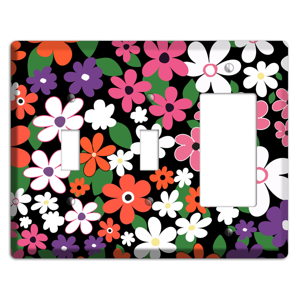 Hippie Flowers 2 Toggle / Rocker Wallplate