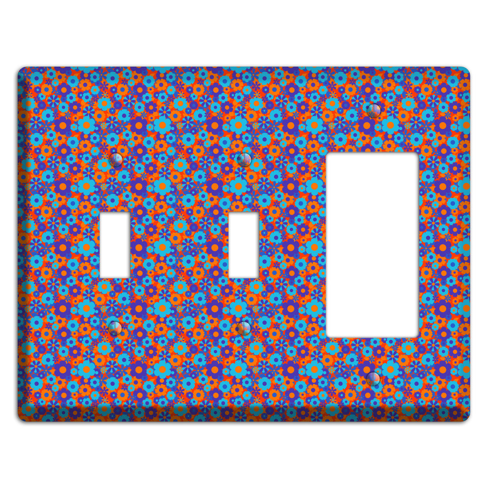 Blue Purple Calico 2 Toggle / Rocker Wallplate