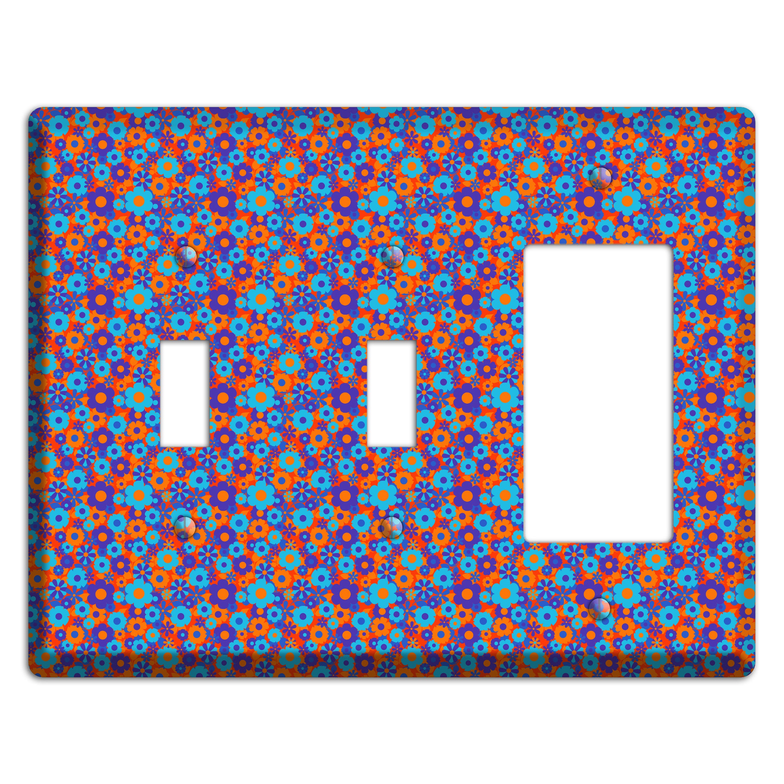 Blue Purple Calico 2 Toggle / Rocker Wallplate