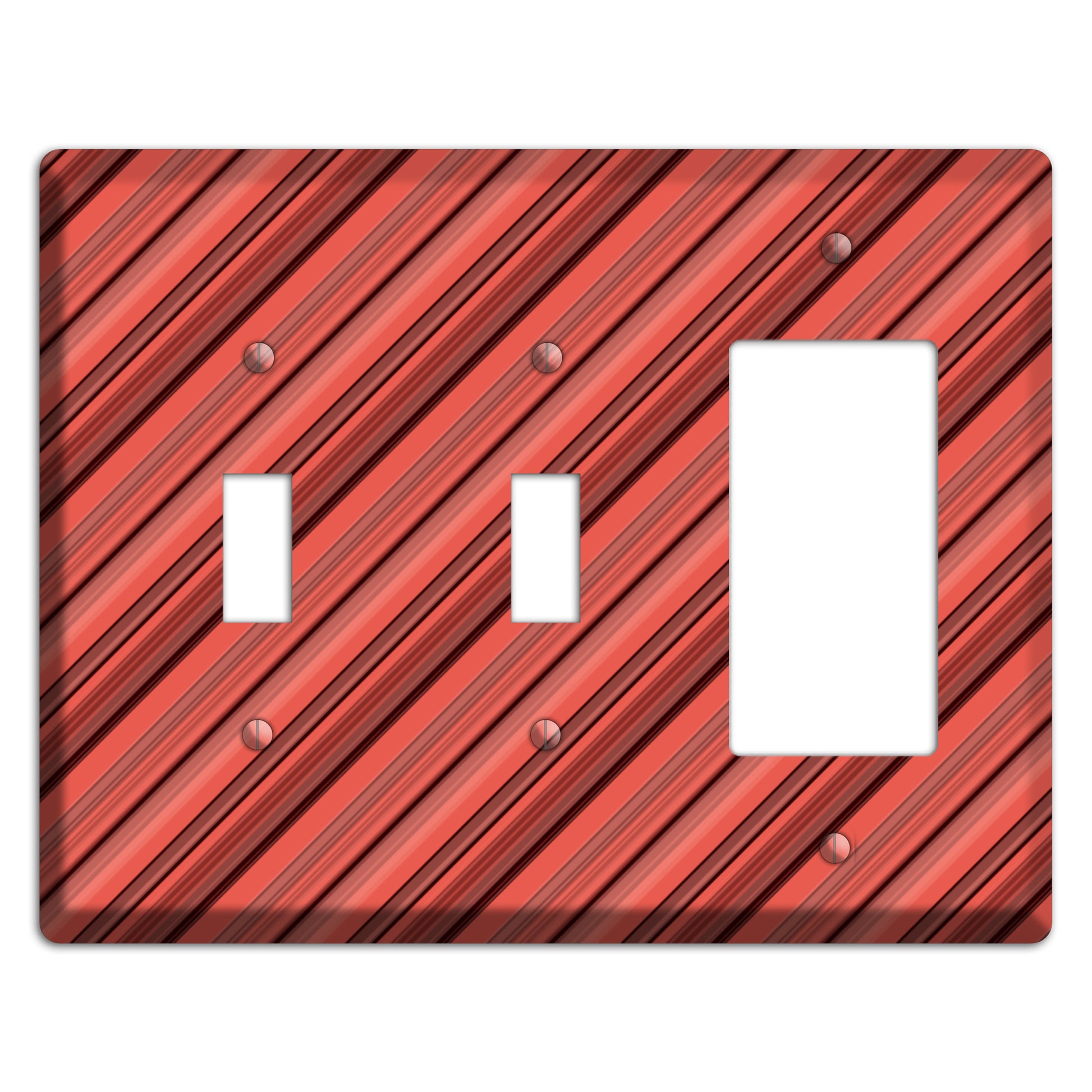 Red Stripes 2 2 Toggle / Rocker Wallplate
