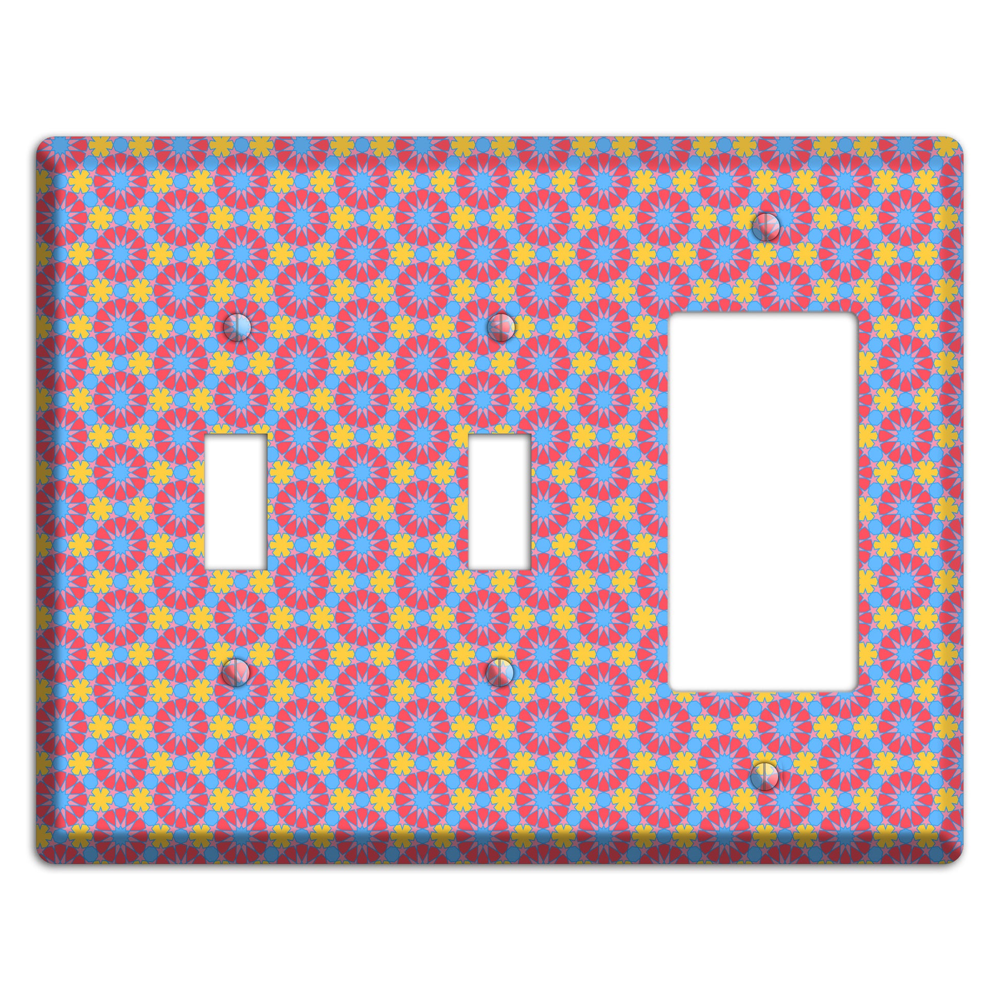Fuschia Blue Yellow Foulard 2 Toggle / Rocker Wallplate
