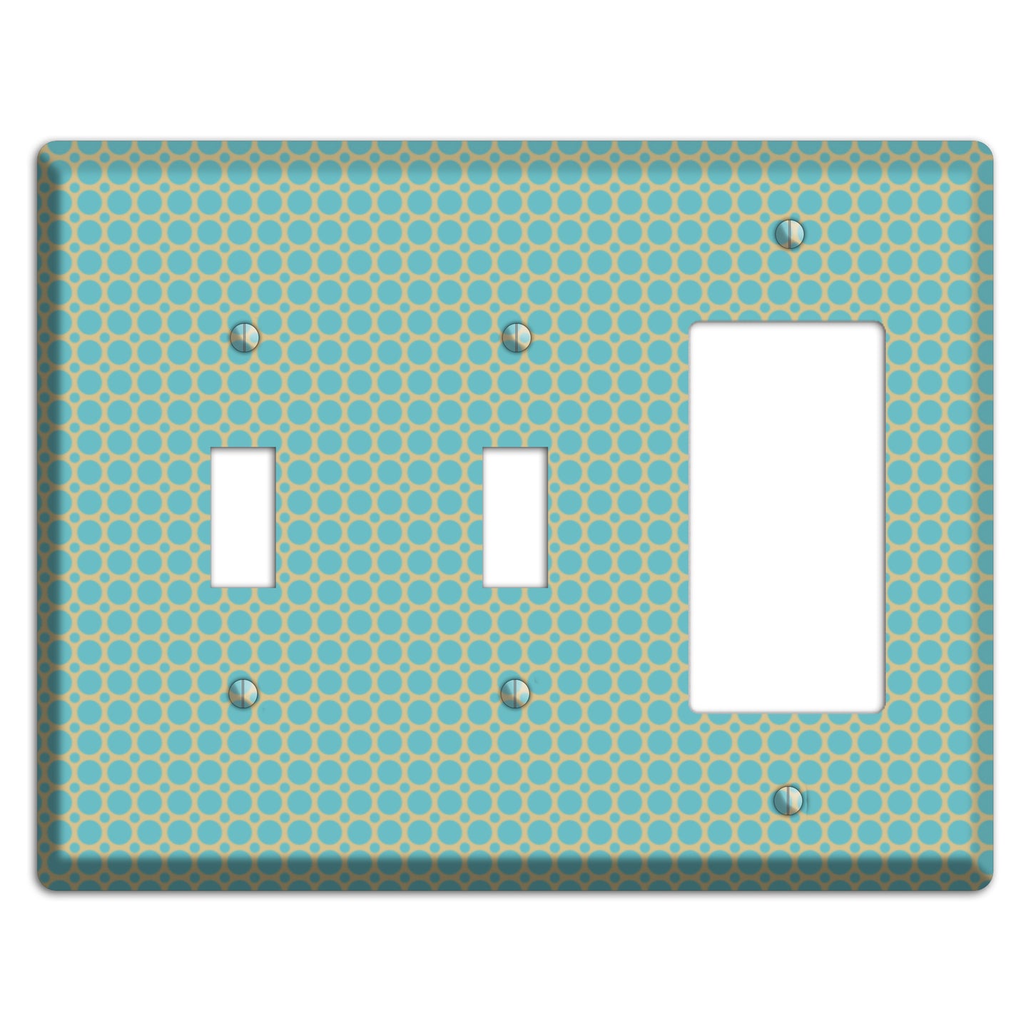 Dusty Blue Tiled Multi Small Dots 2 Toggle / Rocker Wallplate