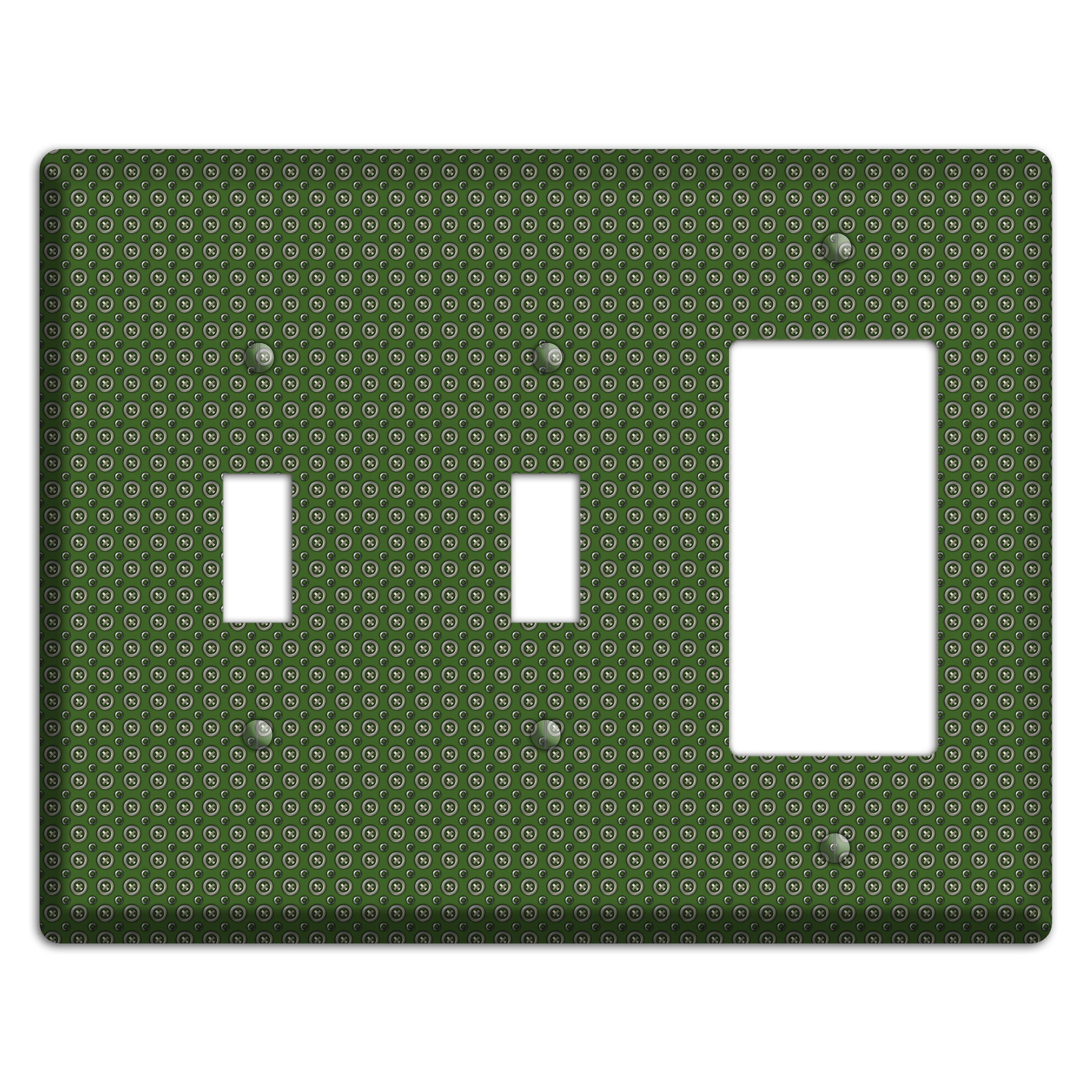 Green Concentric Dots 2 Toggle / Rocker Wallplate