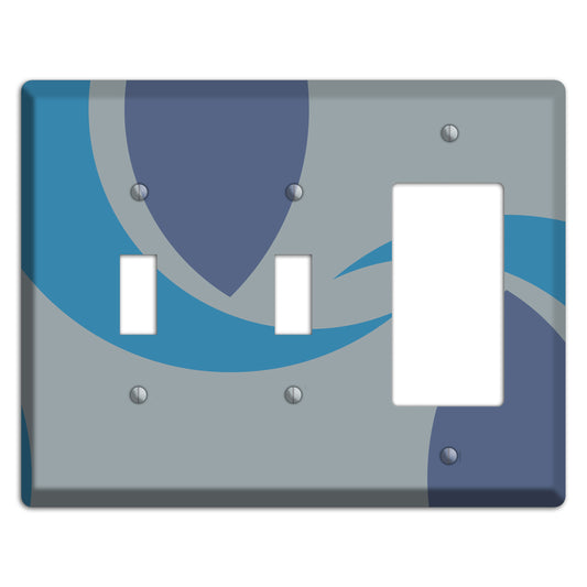 Grey and Blue Abstract 2 Toggle / Rocker Wallplate