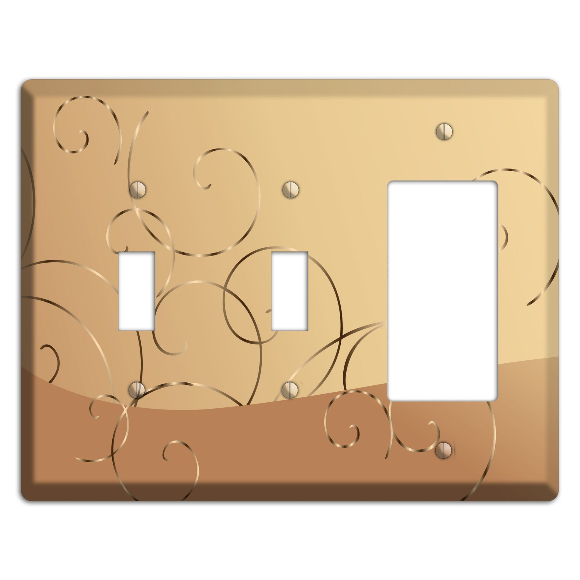 Light Brown and Beige Swirl 2 Toggle / Rocker Wallplate
