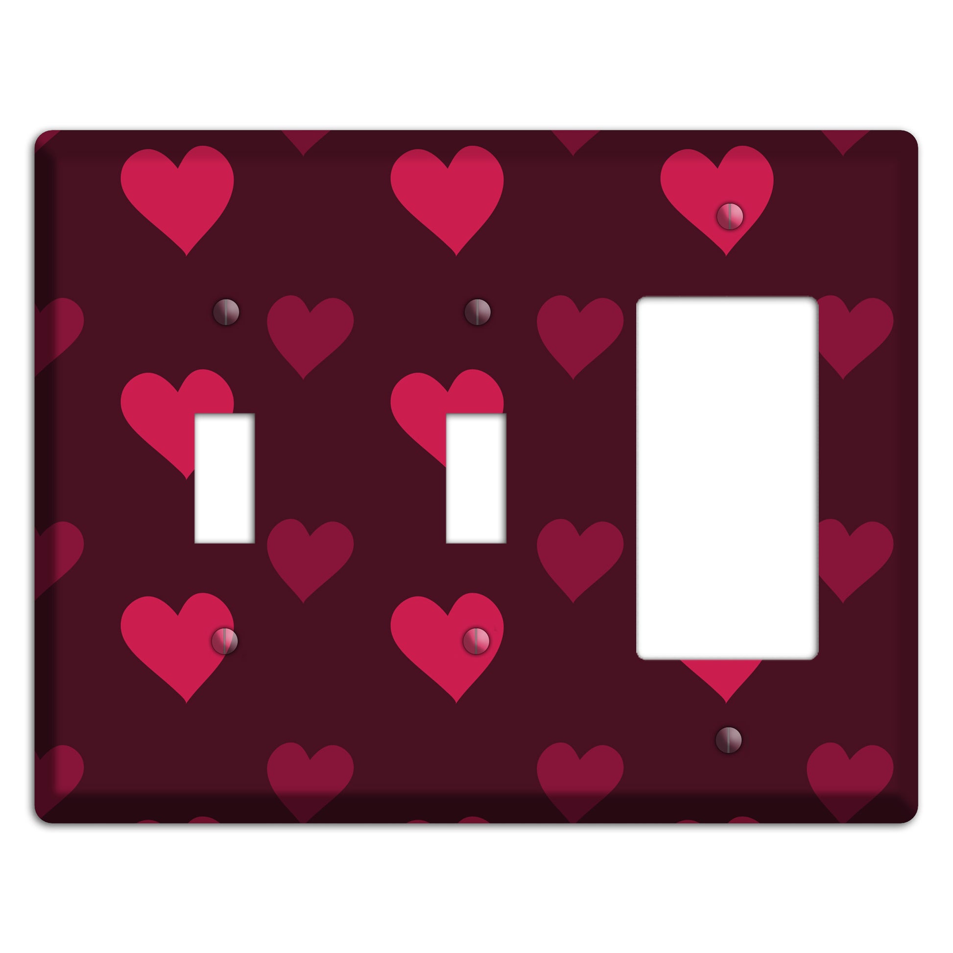 Tiled Large Hearts 2 Toggle / Rocker Wallplate