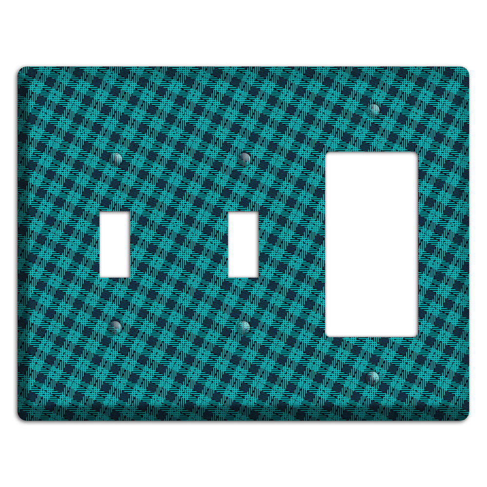 Turquoise Diamond Plaid 2 Toggle / Rocker Wallplate