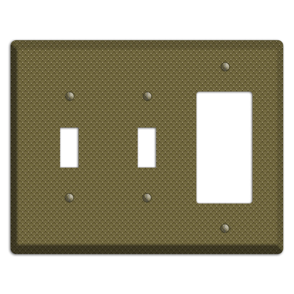 Brown Tiny Deco Scallop 2 Toggle / Rocker Wallplate