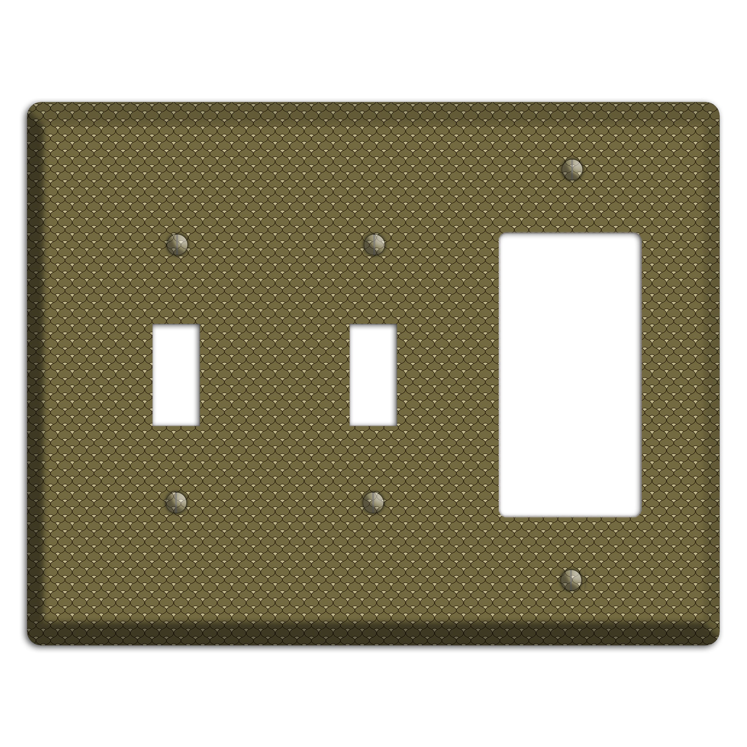 Brown Tiny Deco Scallop 2 Toggle / Rocker Wallplate