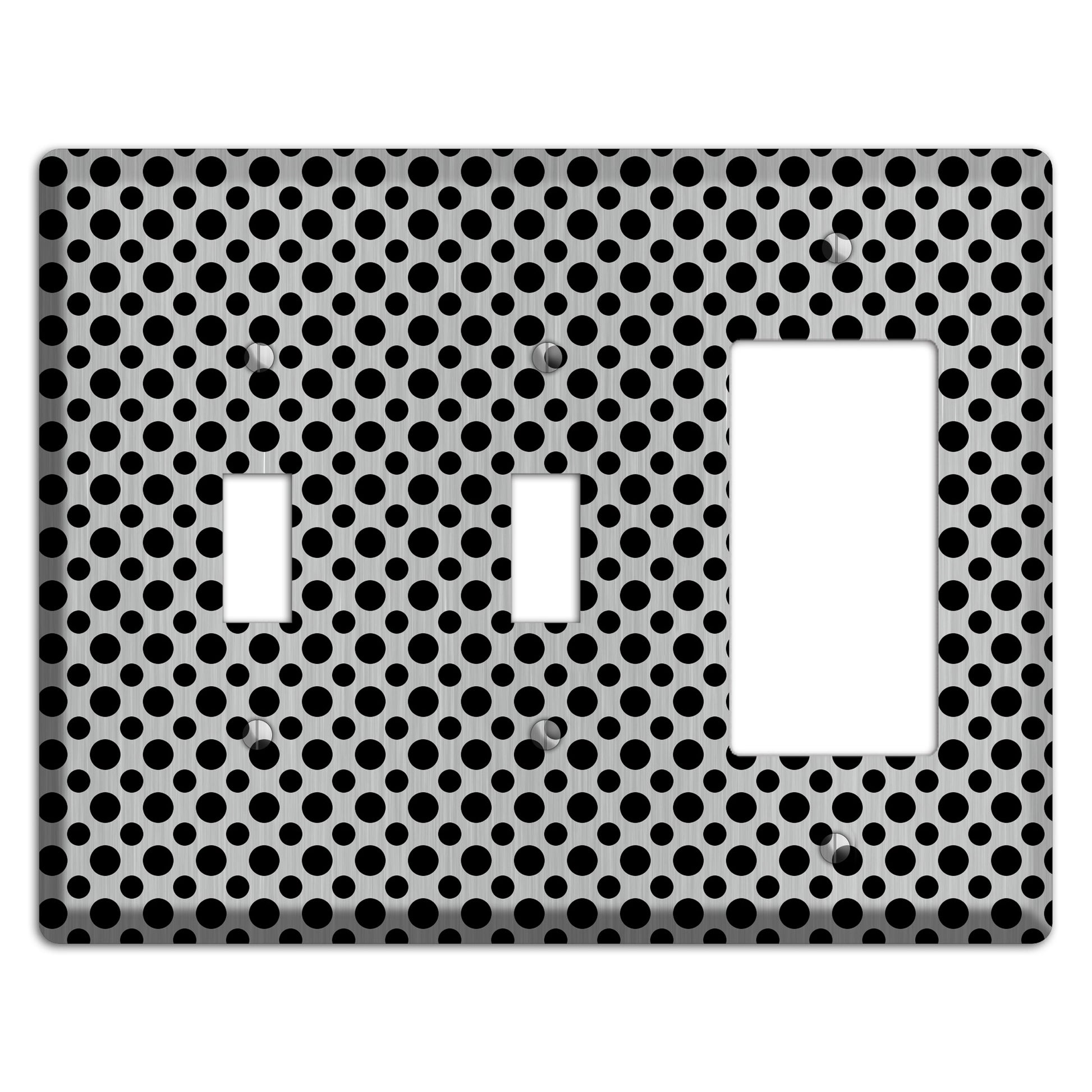Multi Small Polka Dots Stainless 2 Toggle / Rocker Wallplate
