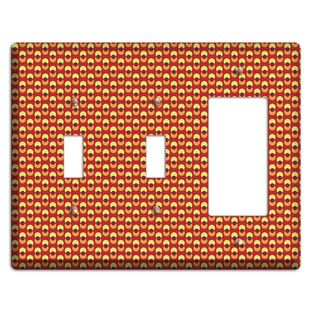 Red Overlain Dots 2 Toggle / Rocker Wallplate