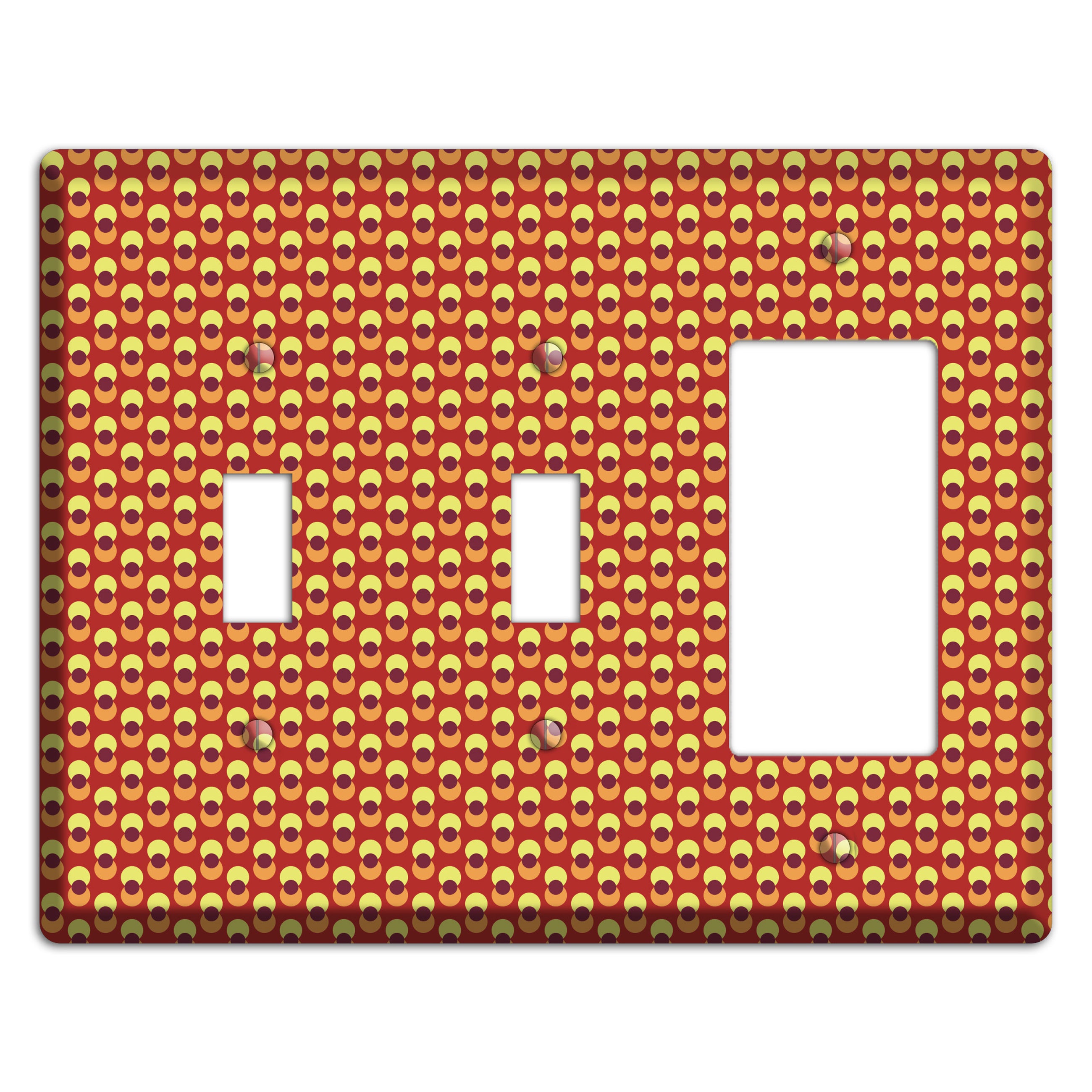 Red Overlain Dots 2 Toggle / Rocker Wallplate