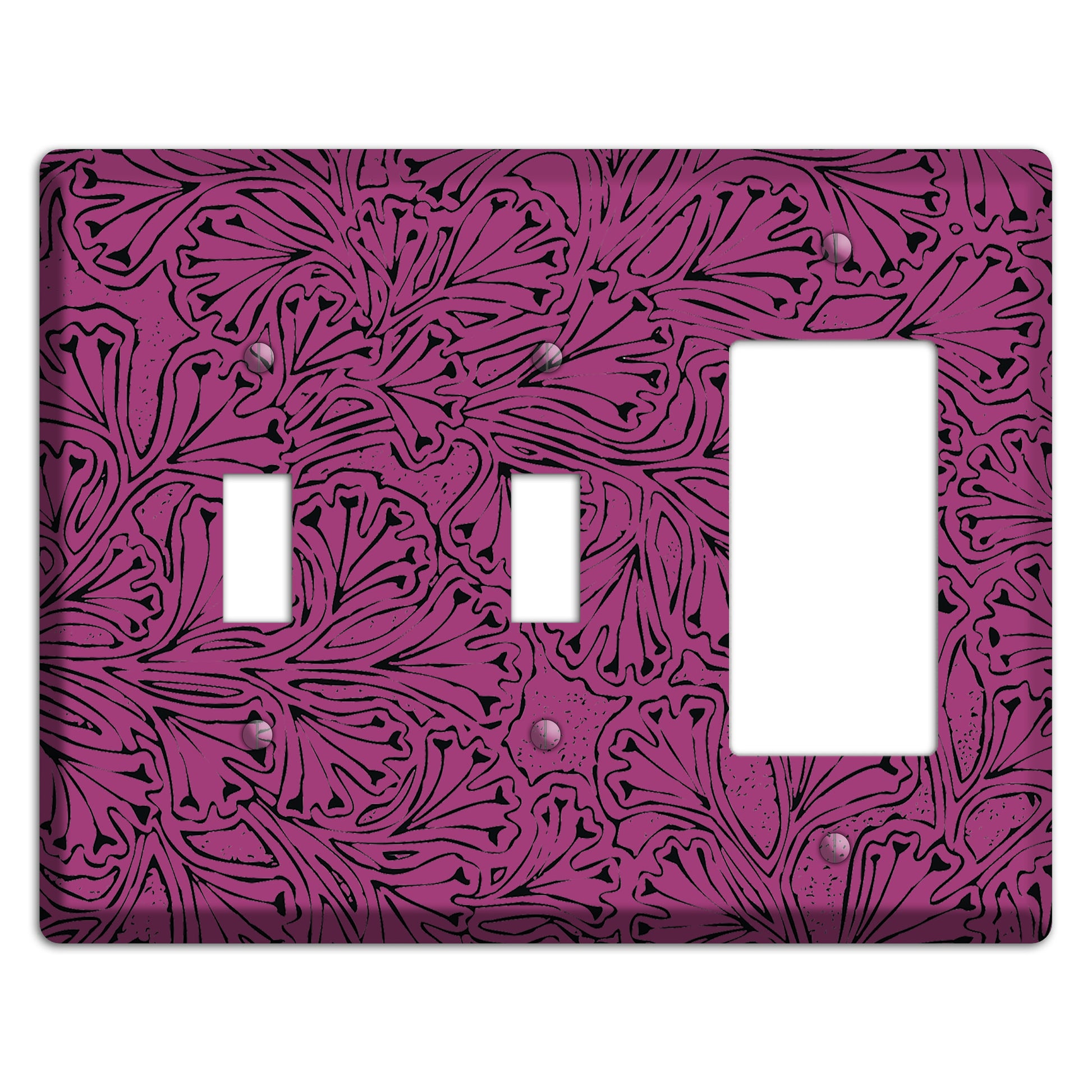 Deco Plum Interlocking Floral 2 Toggle / Rocker Wallplate