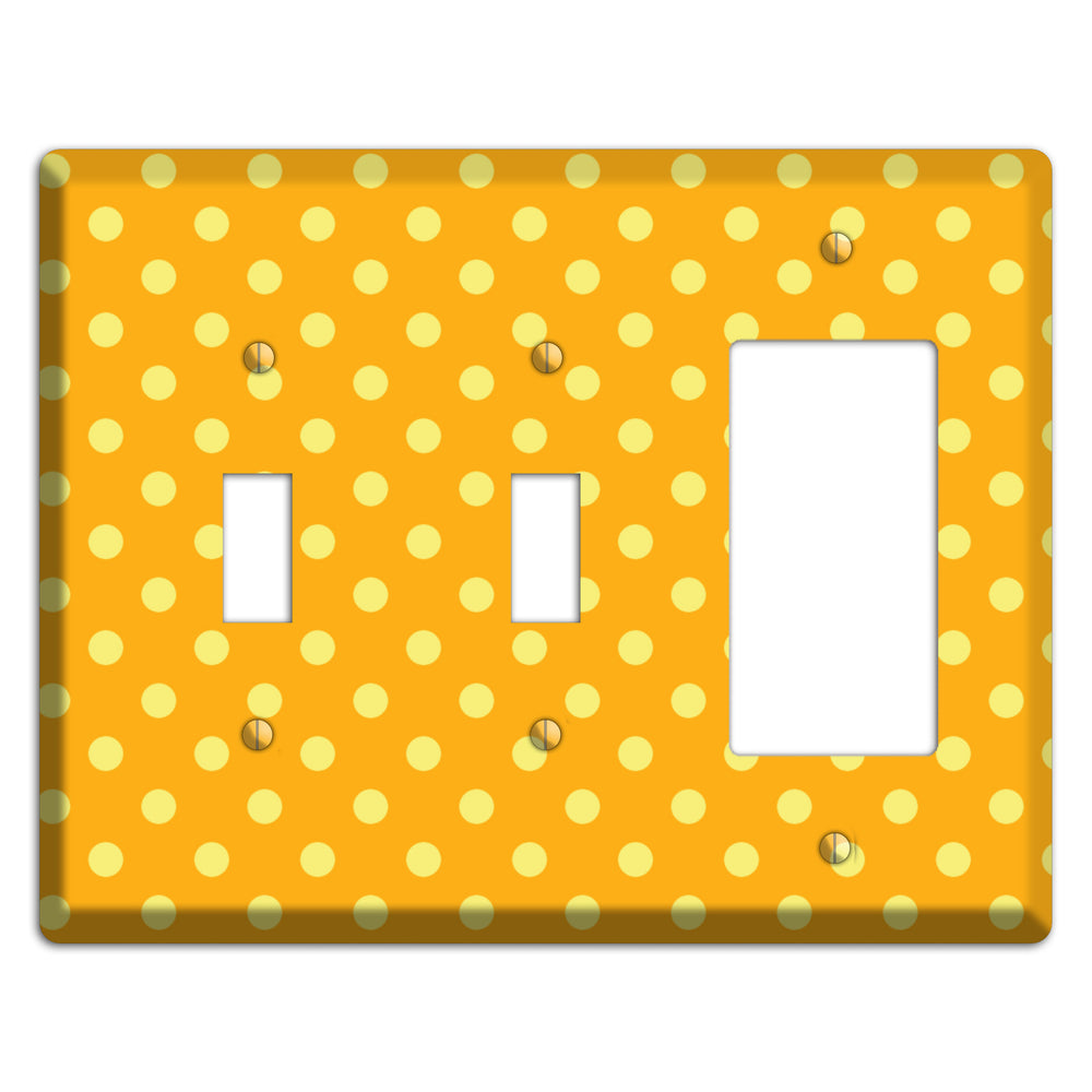 Orange and Yellow Polka Dot 2 Toggle / Rocker Wallplate