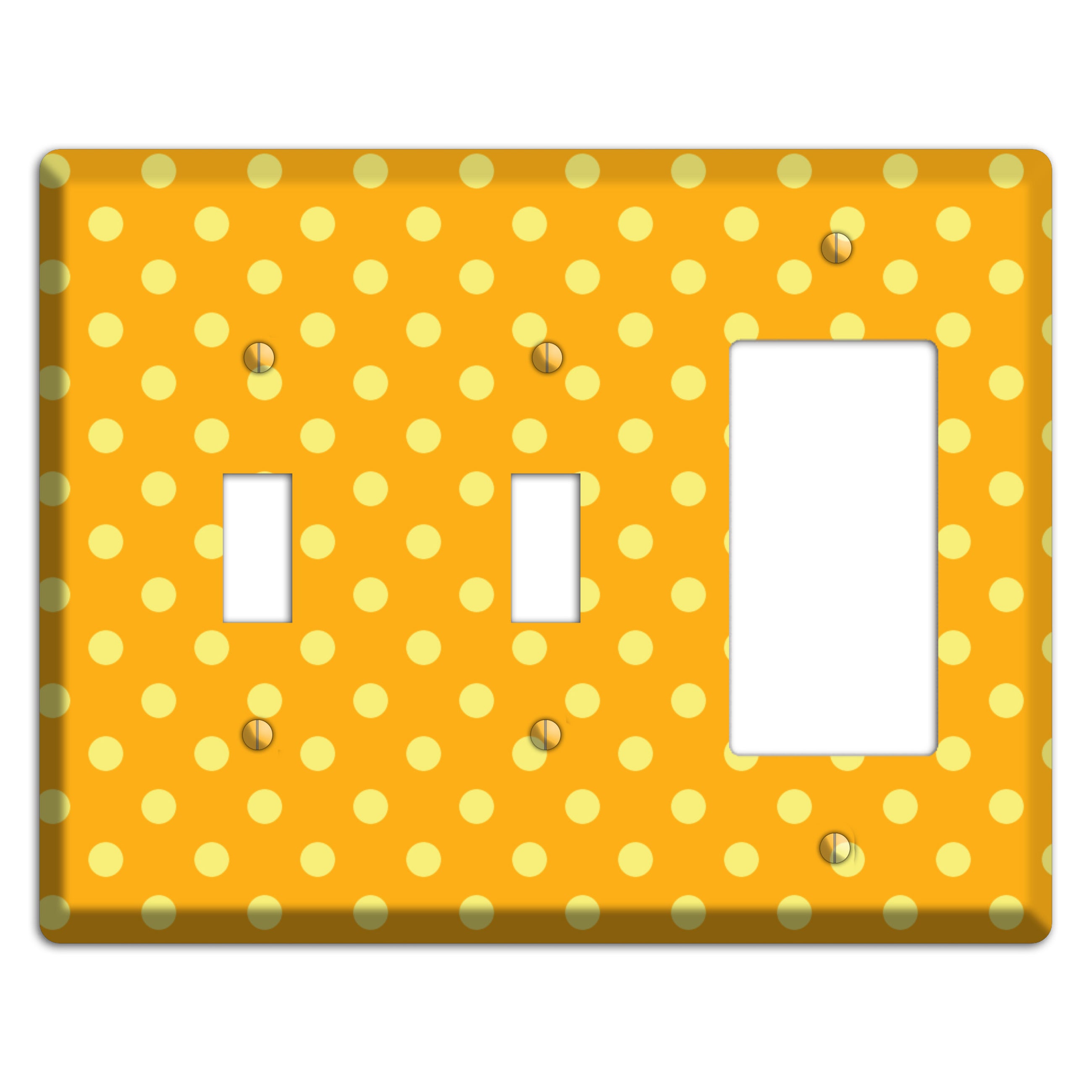Orange and Yellow Polka Dot 2 Toggle / Rocker Wallplate
