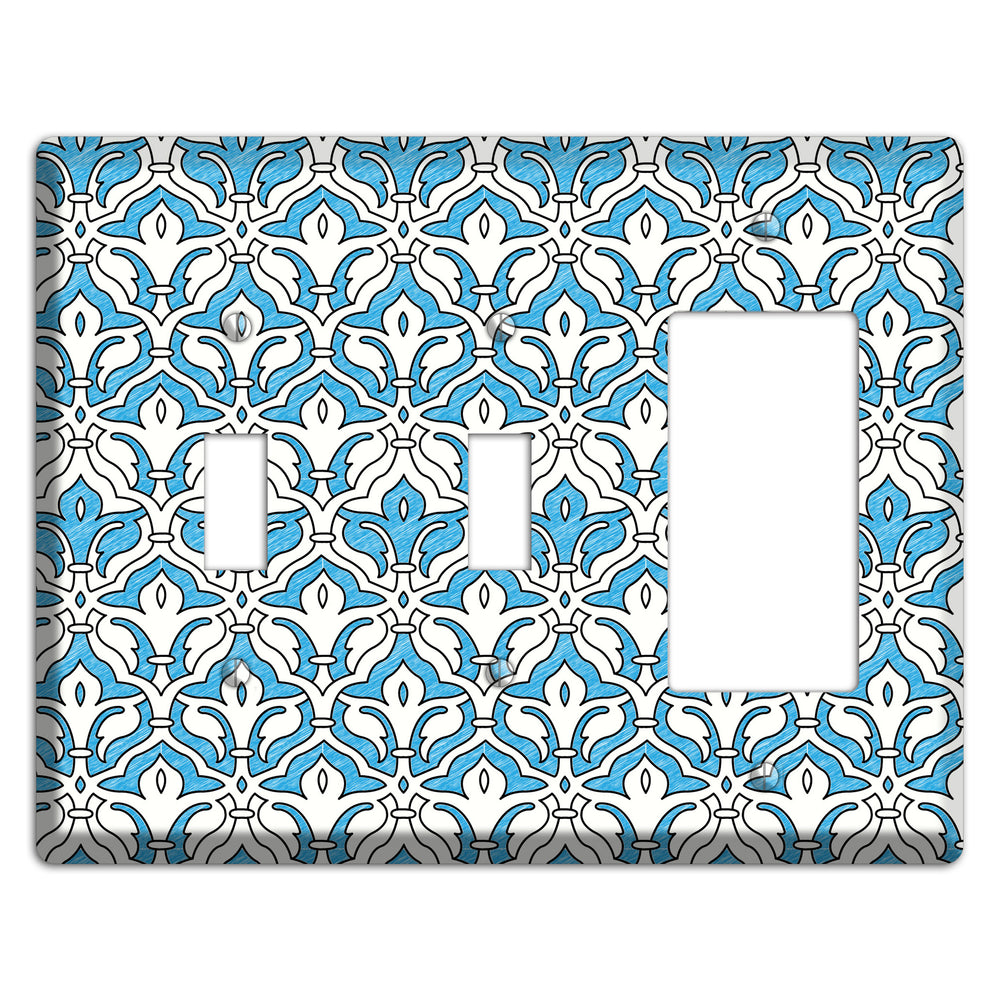 Blue Scallop Tapestry 2 Toggle / Rocker Wallplate