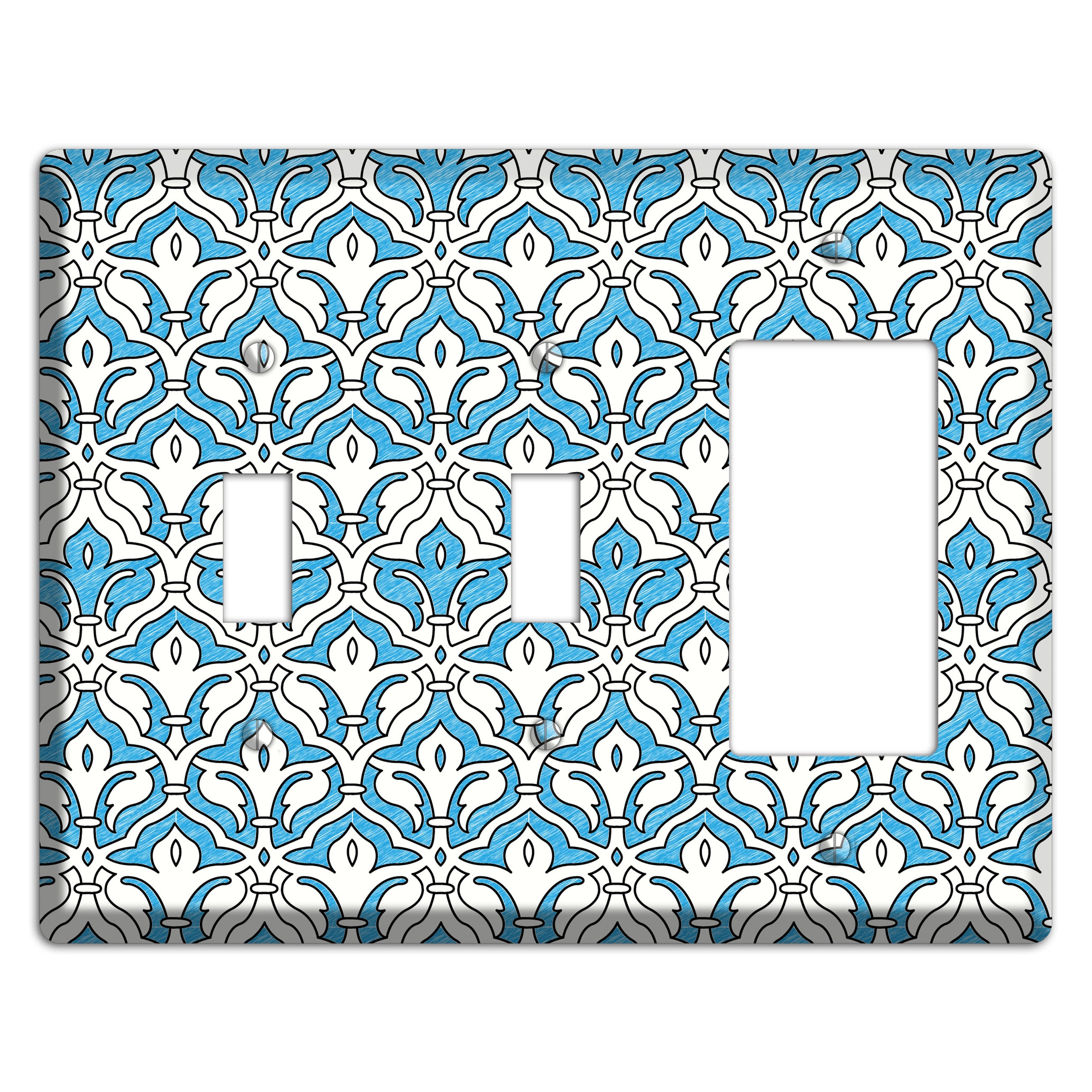 Blue Scallop Tapestry 2 Toggle / Rocker Wallplate