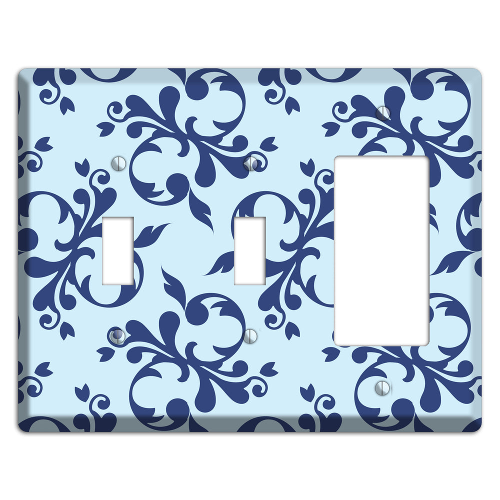 Blue Victorian Toile 2 Toggle / Rocker Wallplate