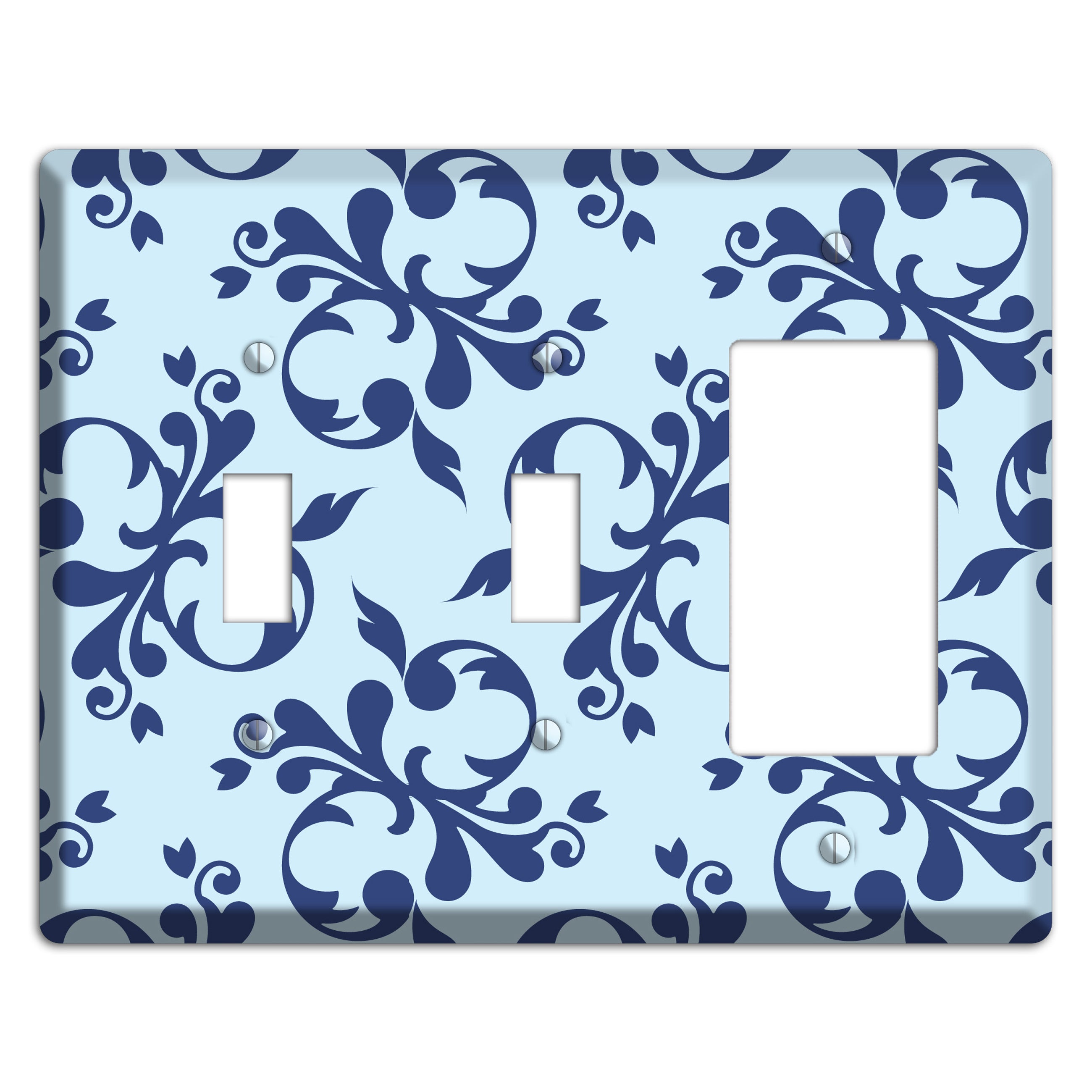 Blue Victorian Toile 2 Toggle / Rocker Wallplate