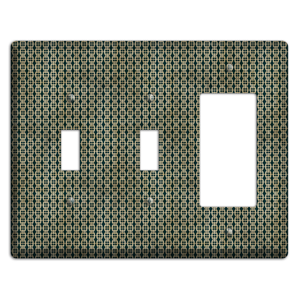 Dark Green Grunge Tiny Tiled Tapestry 3 2 Toggle / Rocker Wallplate
