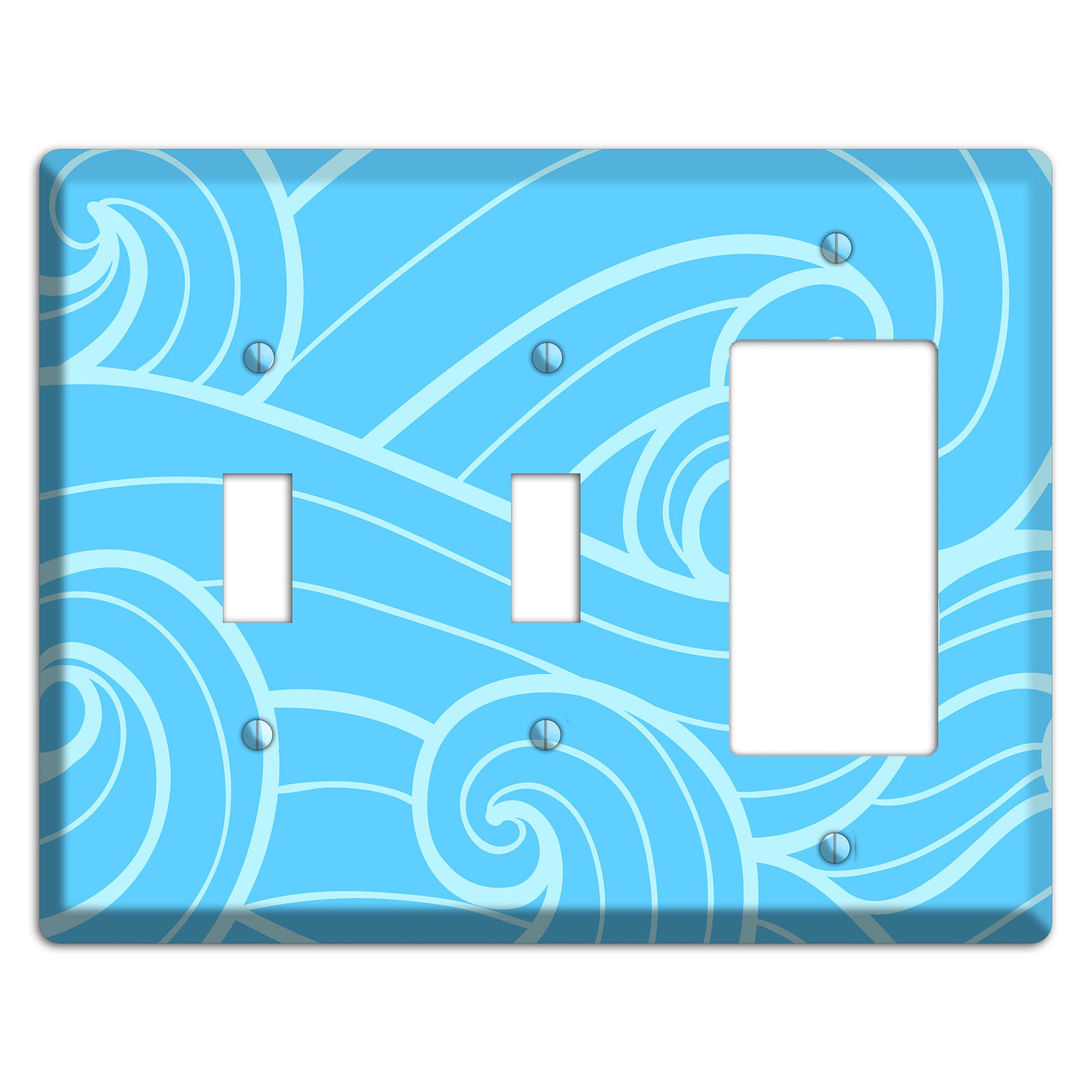 Abstract Curl Blue 2 Toggle / Rocker Wallplate