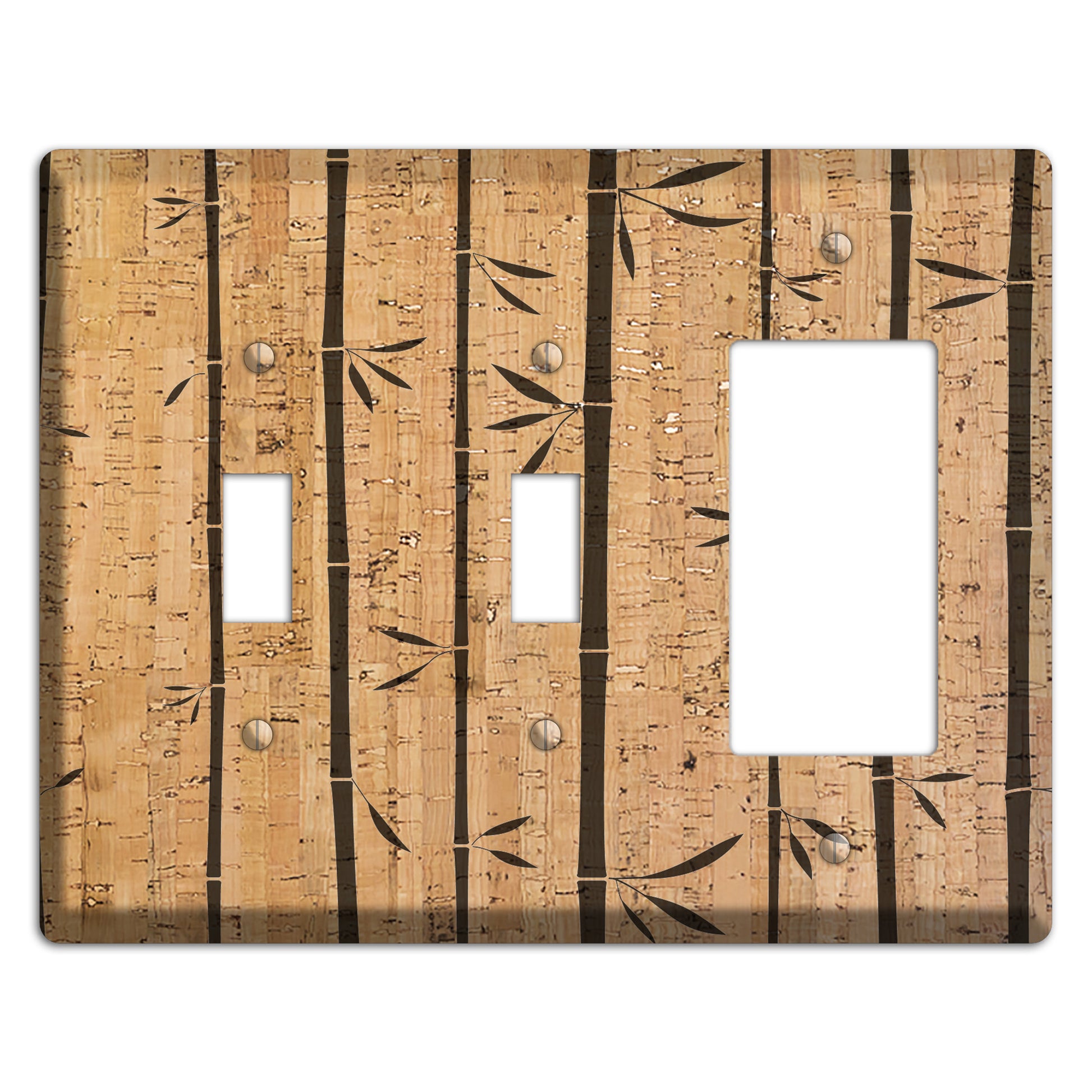 Bamboo Cork 2 Toggle / Rocker Wallplate