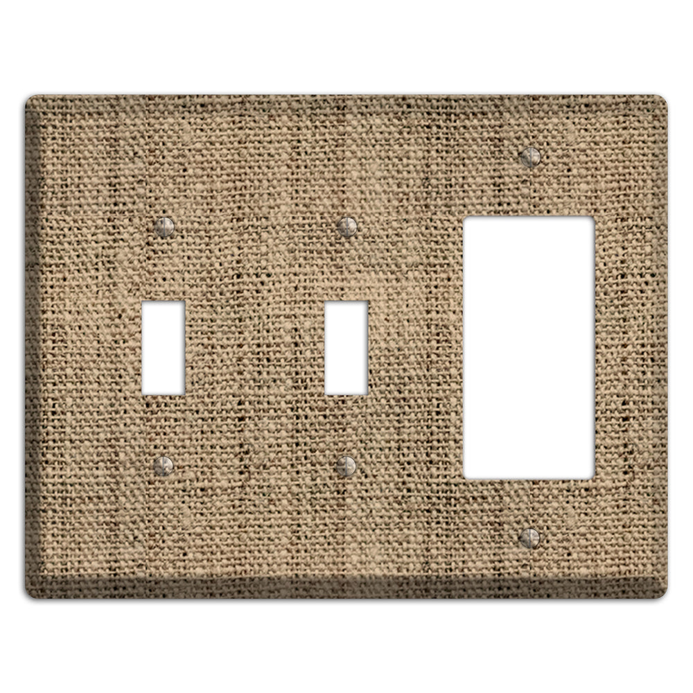 Donkey Brown Burlap 2 Toggle / Rocker Wallplate