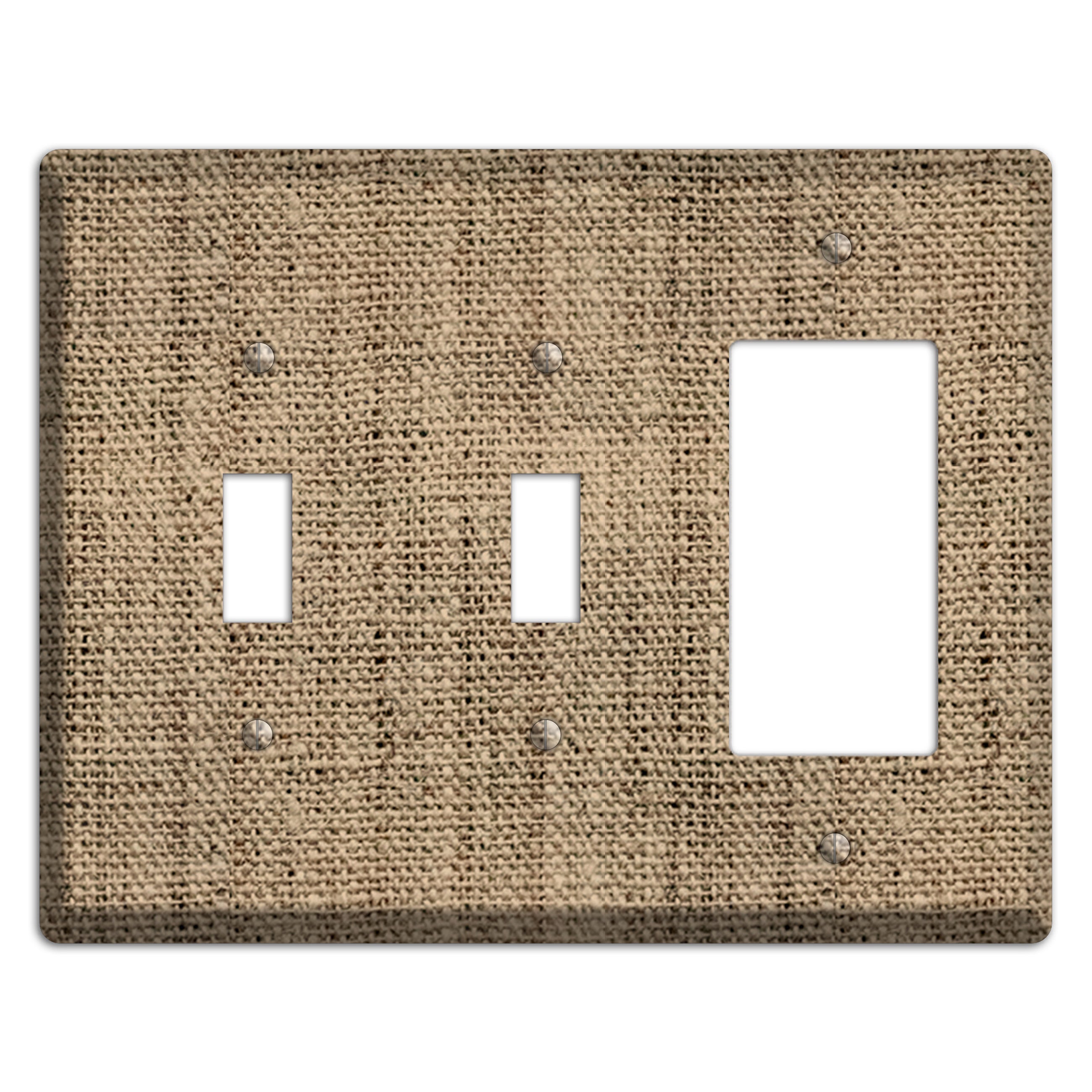 Donkey Brown Burlap 2 Toggle / Rocker Wallplate