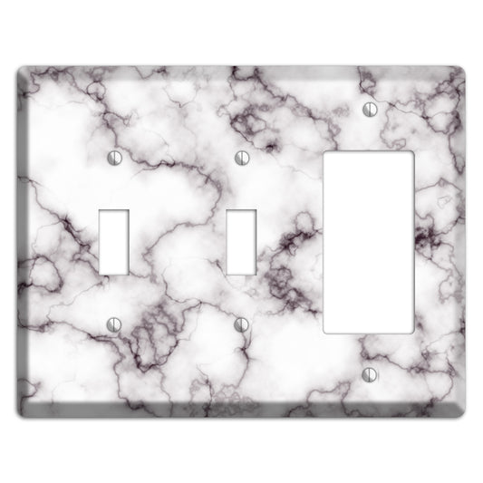 Black Stained Marble 2 Toggle / Rocker Wallplate