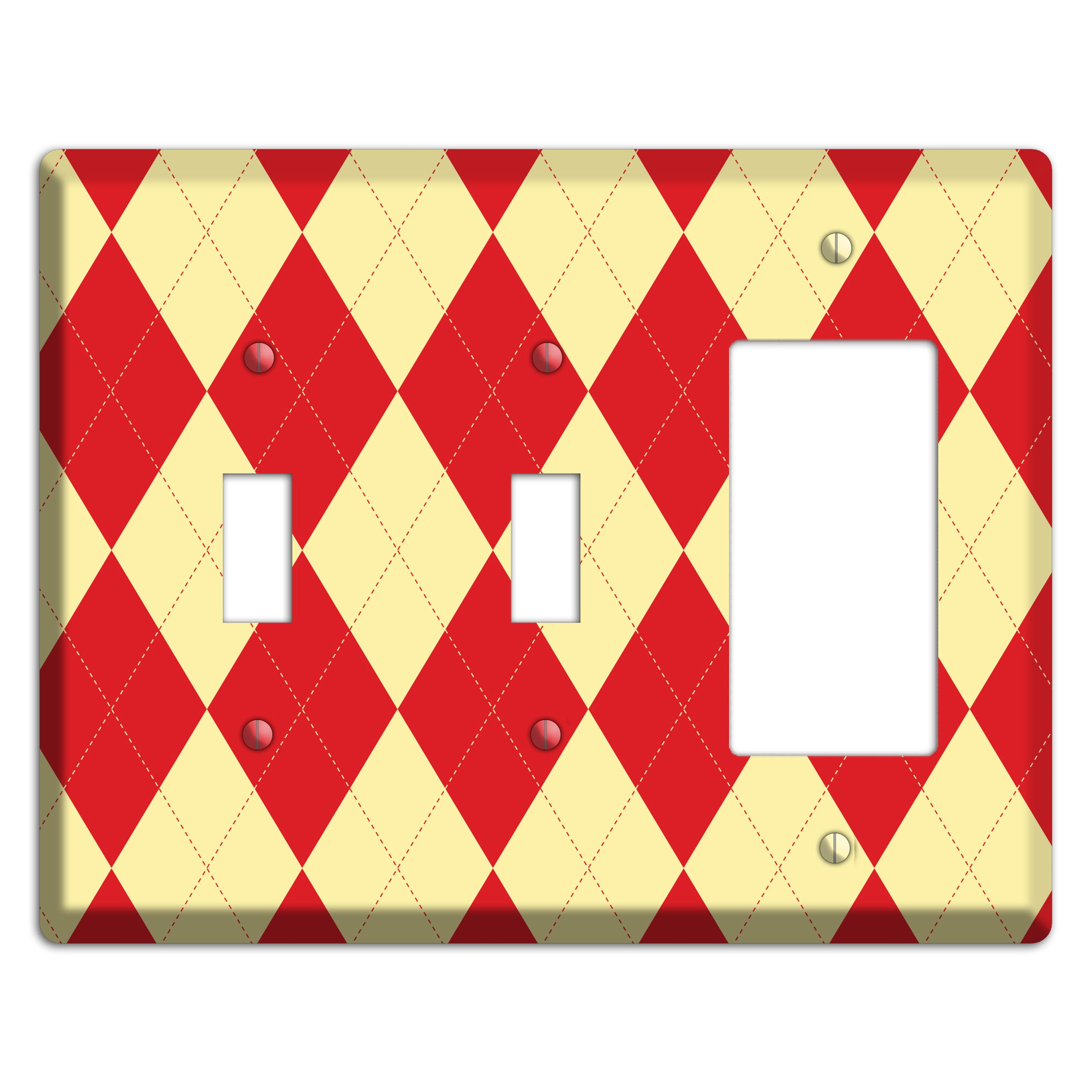 Orange and Yellow Argyle 2 Toggle / Rocker Wallplate