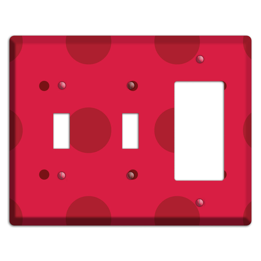 Red with Red Multi Tiled Medium Dots 2 Toggle / Rocker Wallplate