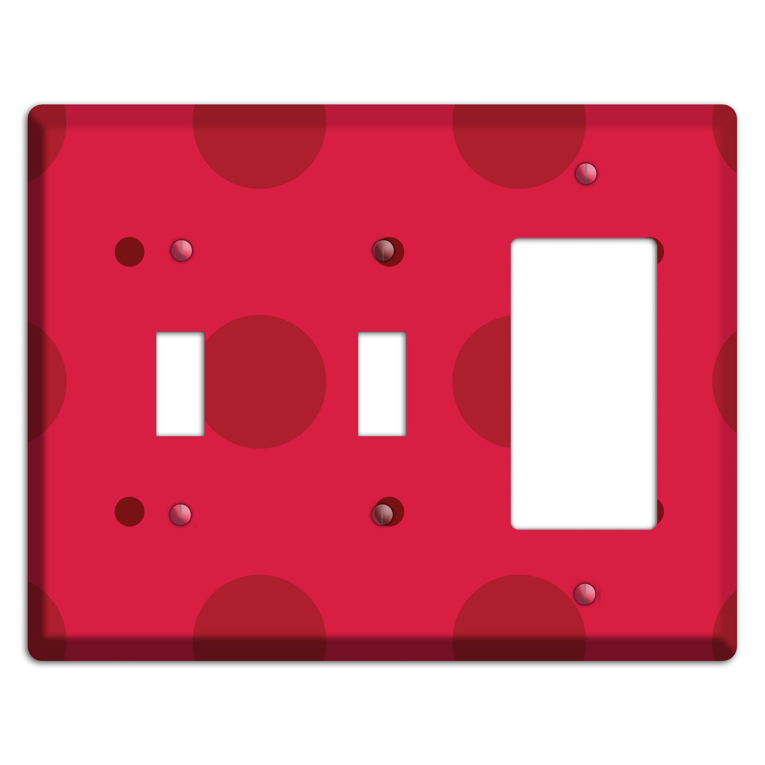 Red with Red Multi Tiled Medium Dots 2 Toggle / Rocker Wallplate
