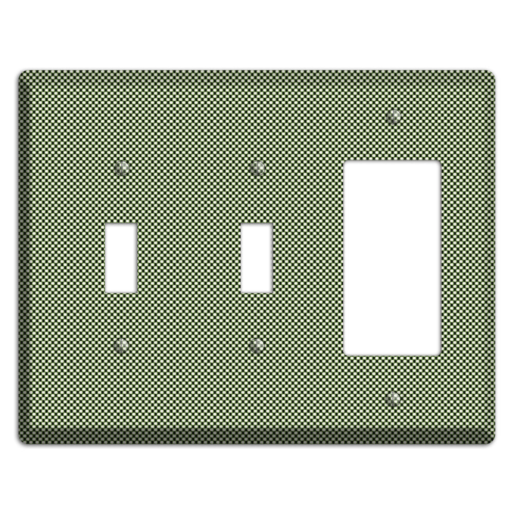 Green Tiny Check 2 Toggle / Rocker Wallplate