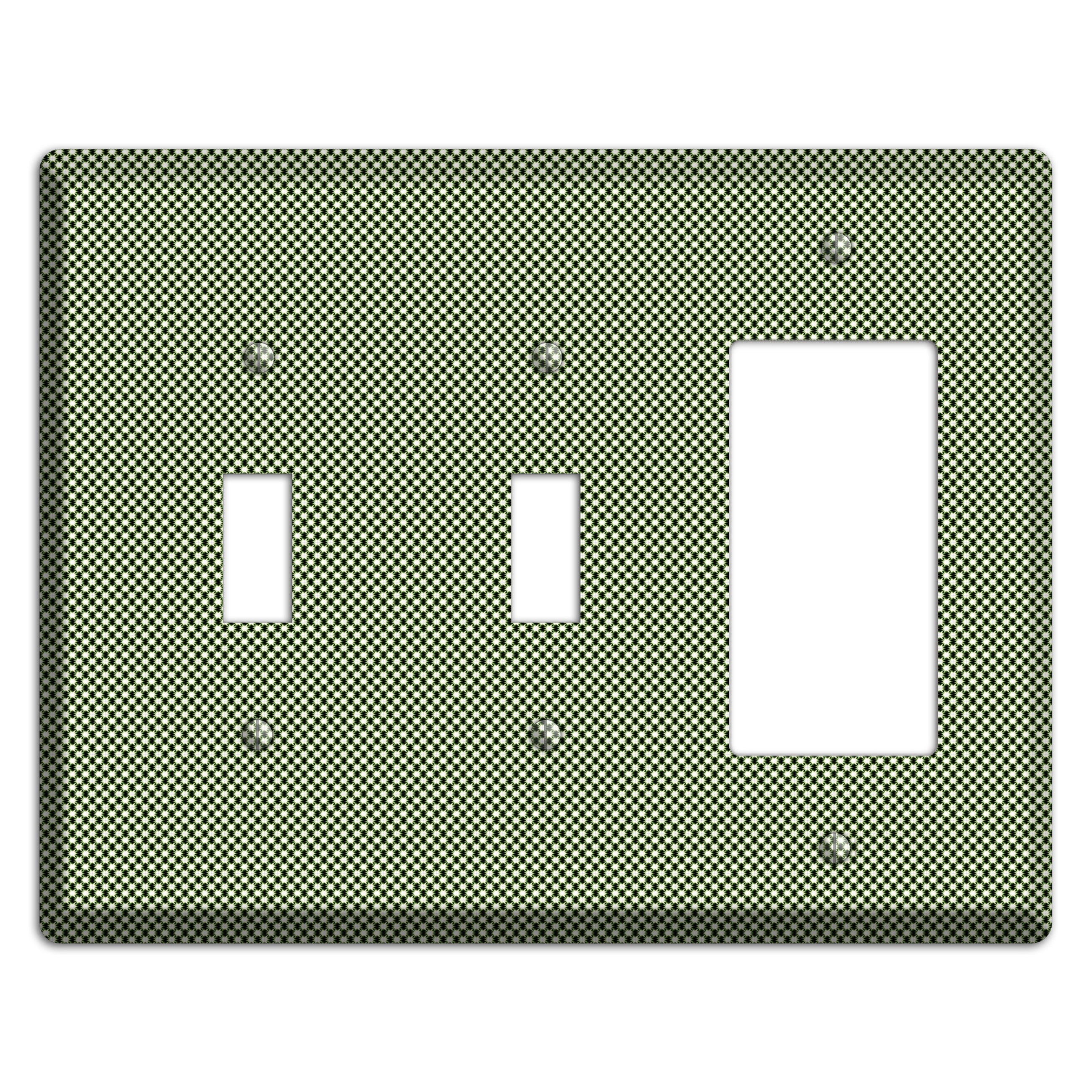 Green Tiny Check 2 Toggle / Rocker Wallplate
