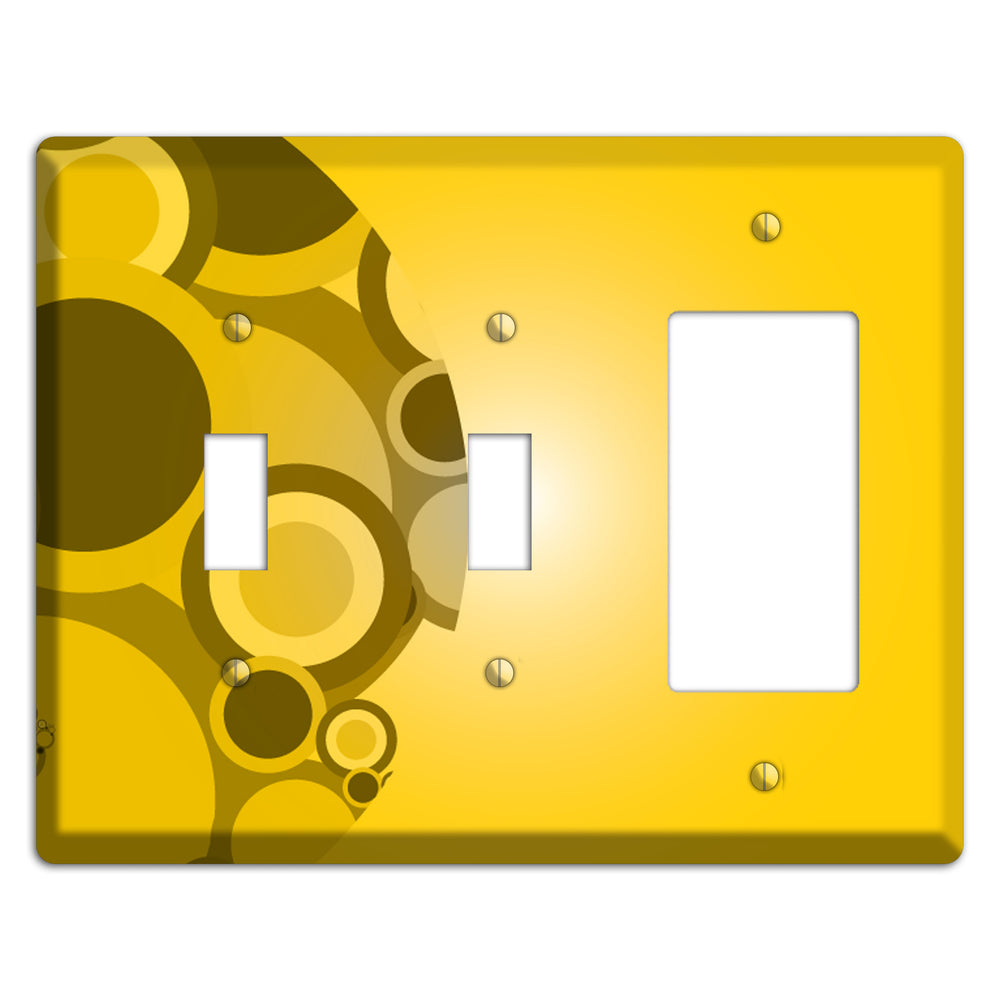Mustard Yellow Circles 2 Toggle / Rocker Wallplate