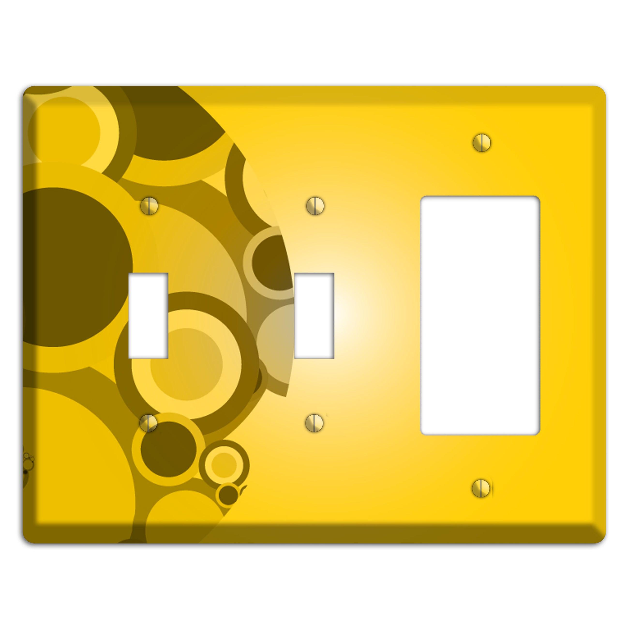 Mustard Yellow Circles 2 Toggle / Rocker Wallplate