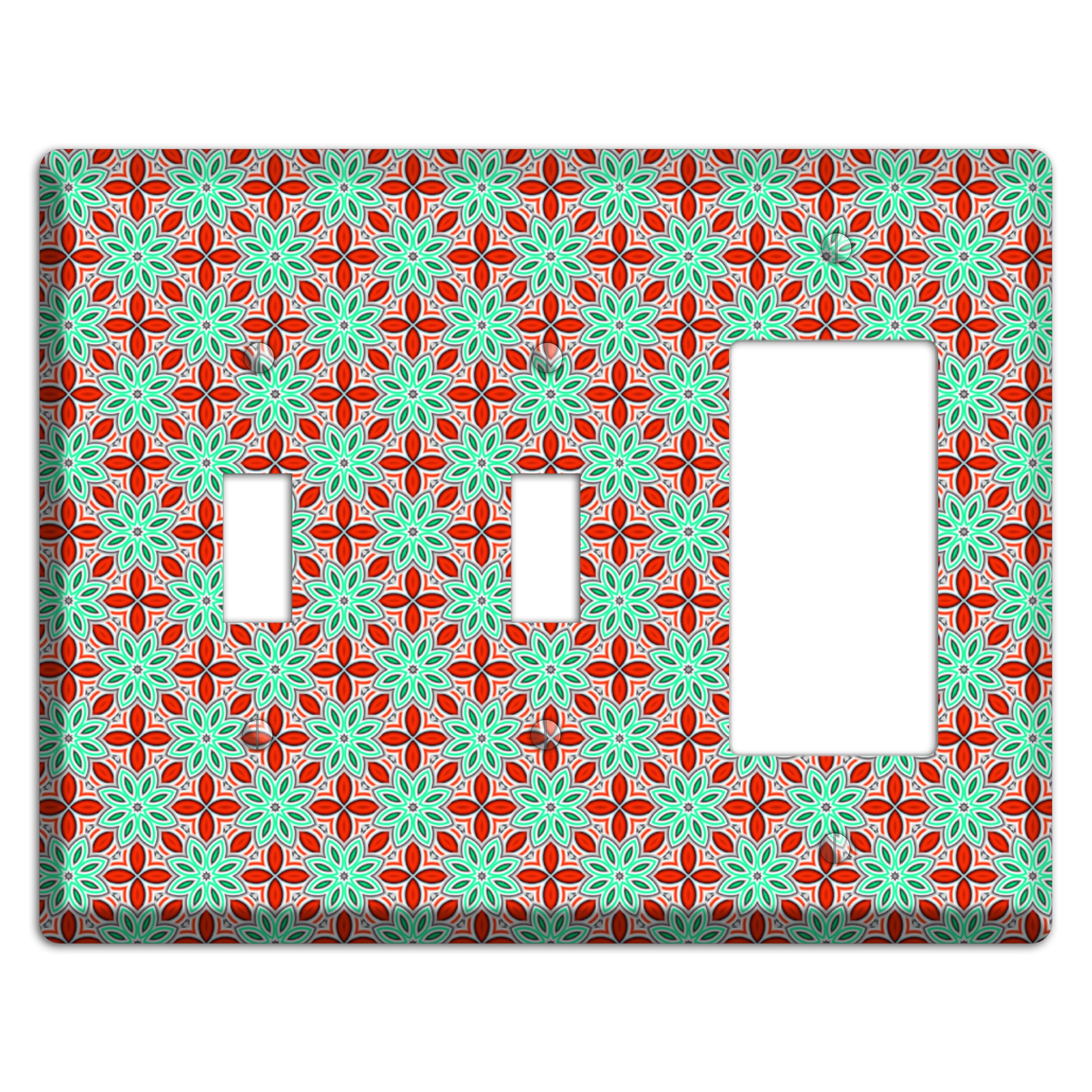 Green and Red Foulard 2 2 Toggle / Rocker Wallplate