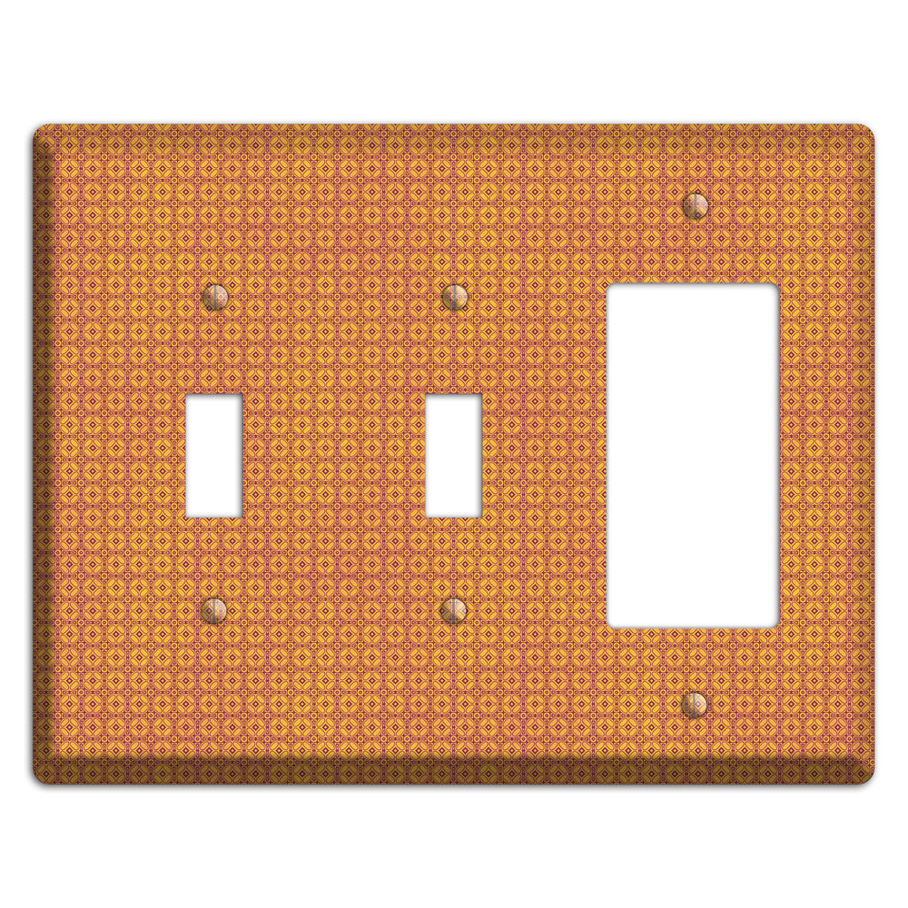 Multi Orange Arabesque 2 Toggle / Rocker Wallplate