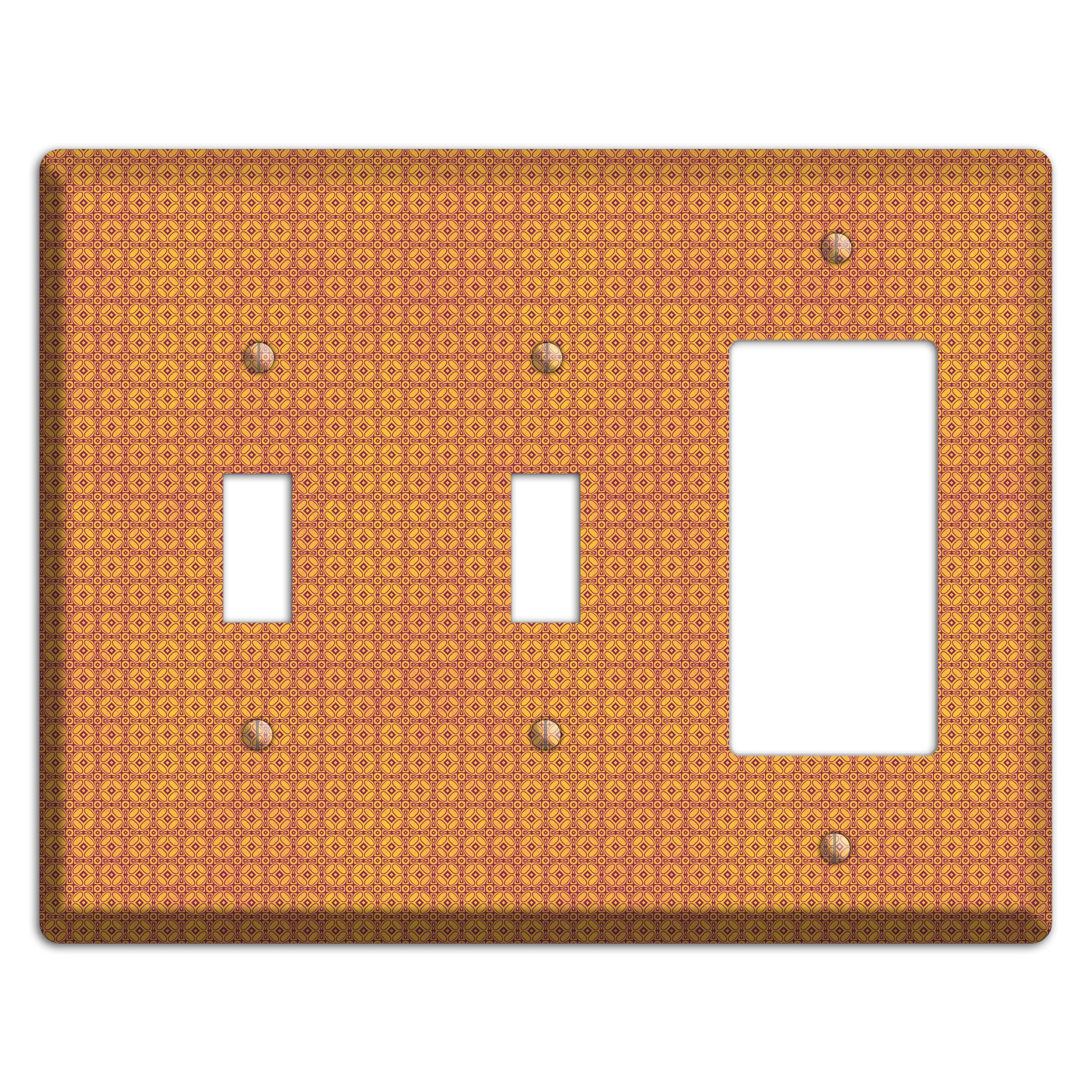 Multi Orange Arabesque 2 Toggle / Rocker Wallplate