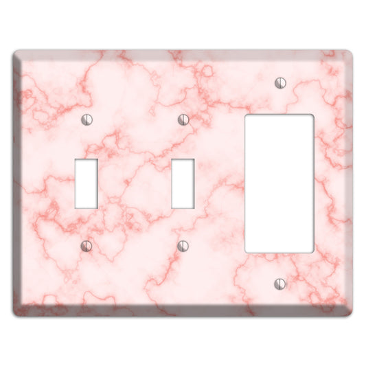 Pink Stained Marble 2 Toggle / Rocker Wallplate