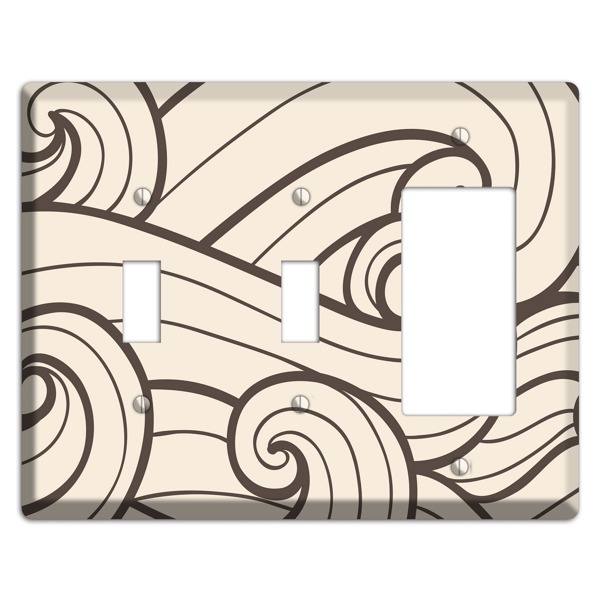 Abstract Curl Beige 2 Toggle / Rocker Wallplate