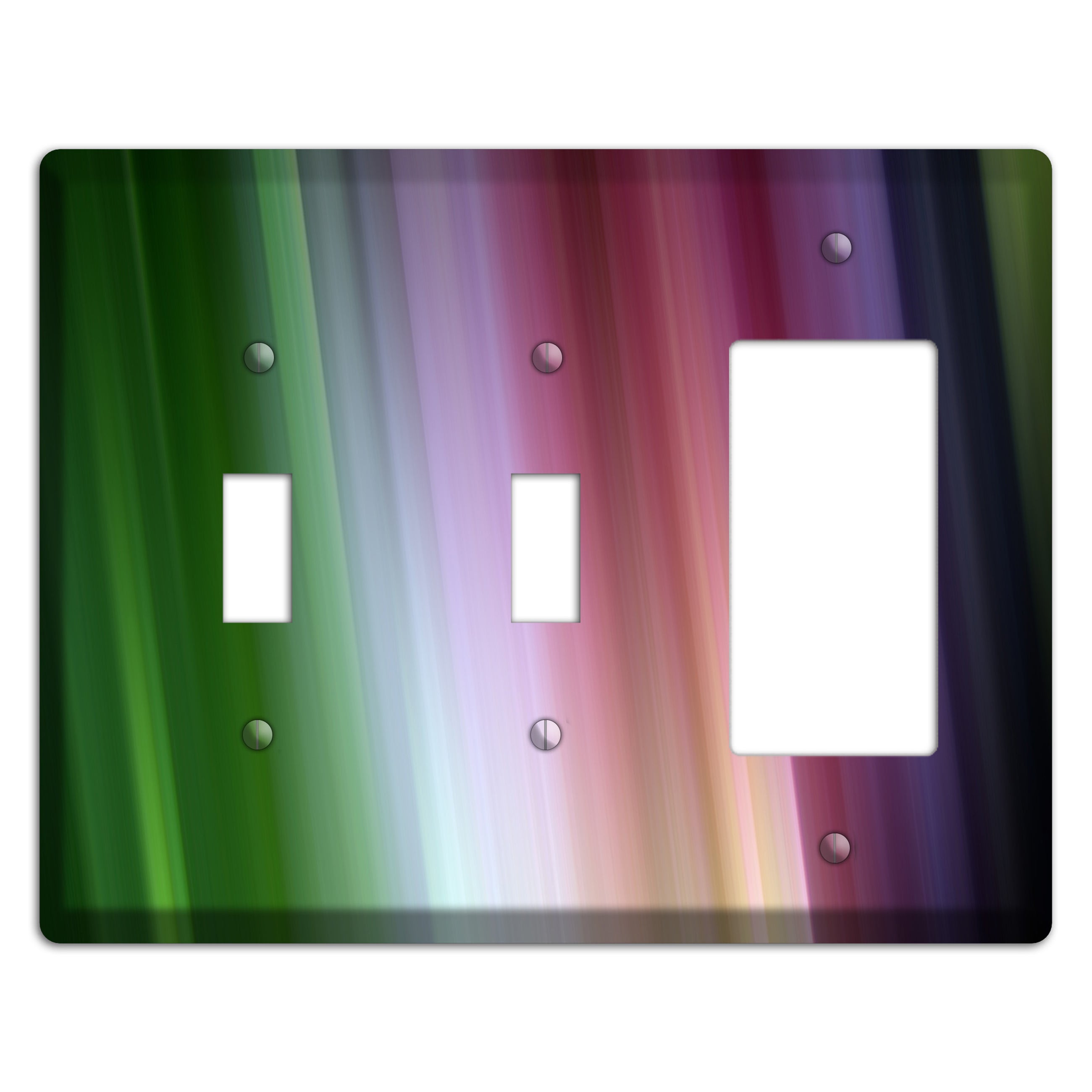 Green Lavender and Pink Ray of Light 2 Toggle / Rocker Wallplate