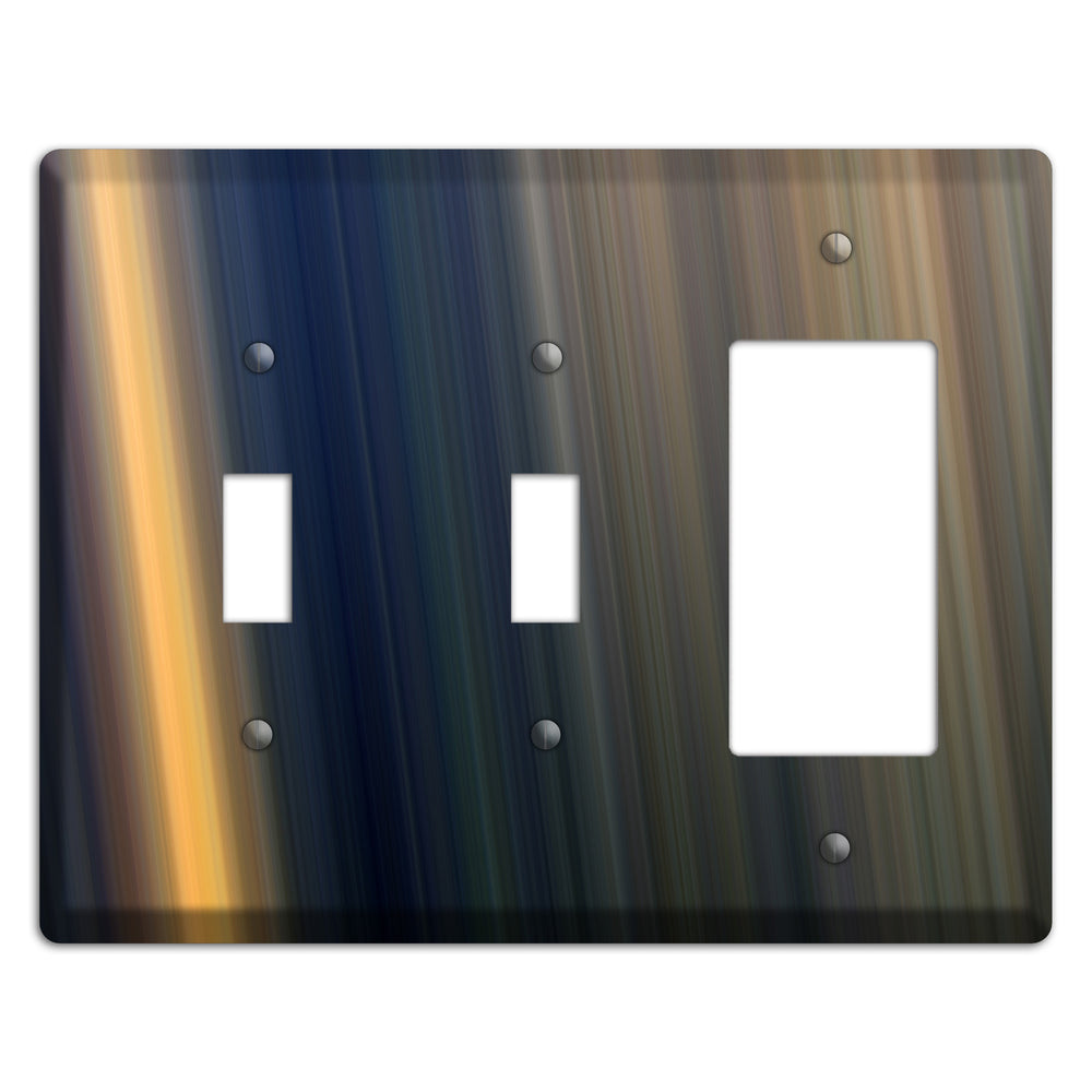 Black with Orange Ray of Light 2 Toggle / Rocker Wallplate